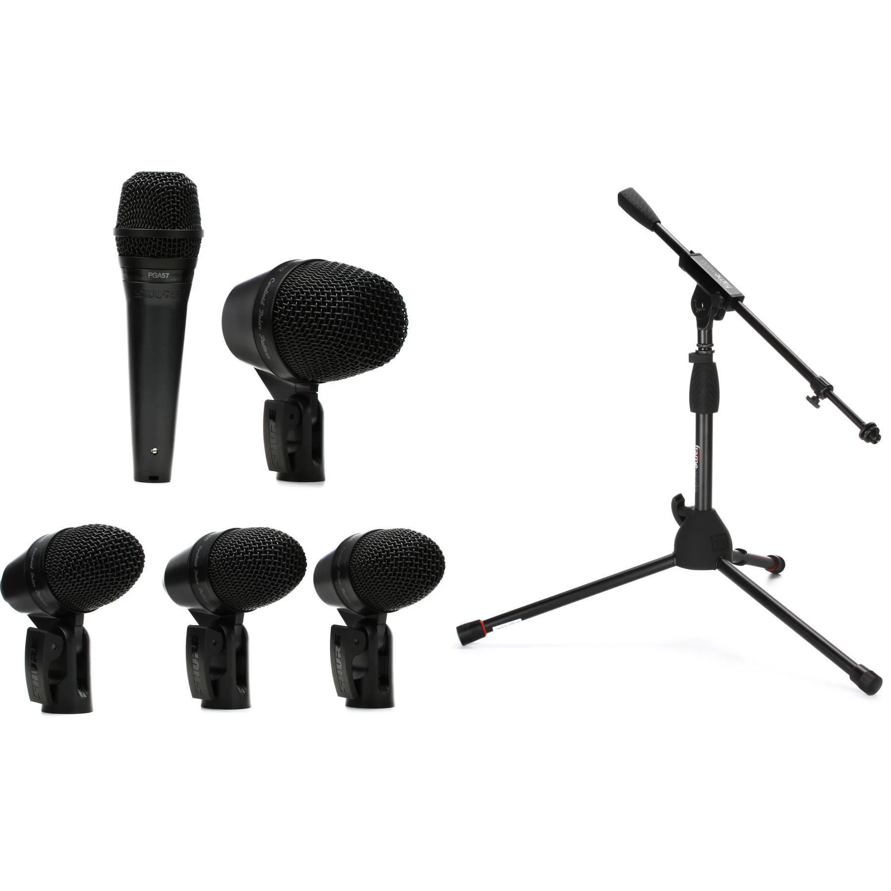Shure PGADRUMKIT5 5件套鼓麦克风套装（含支架和线缆）