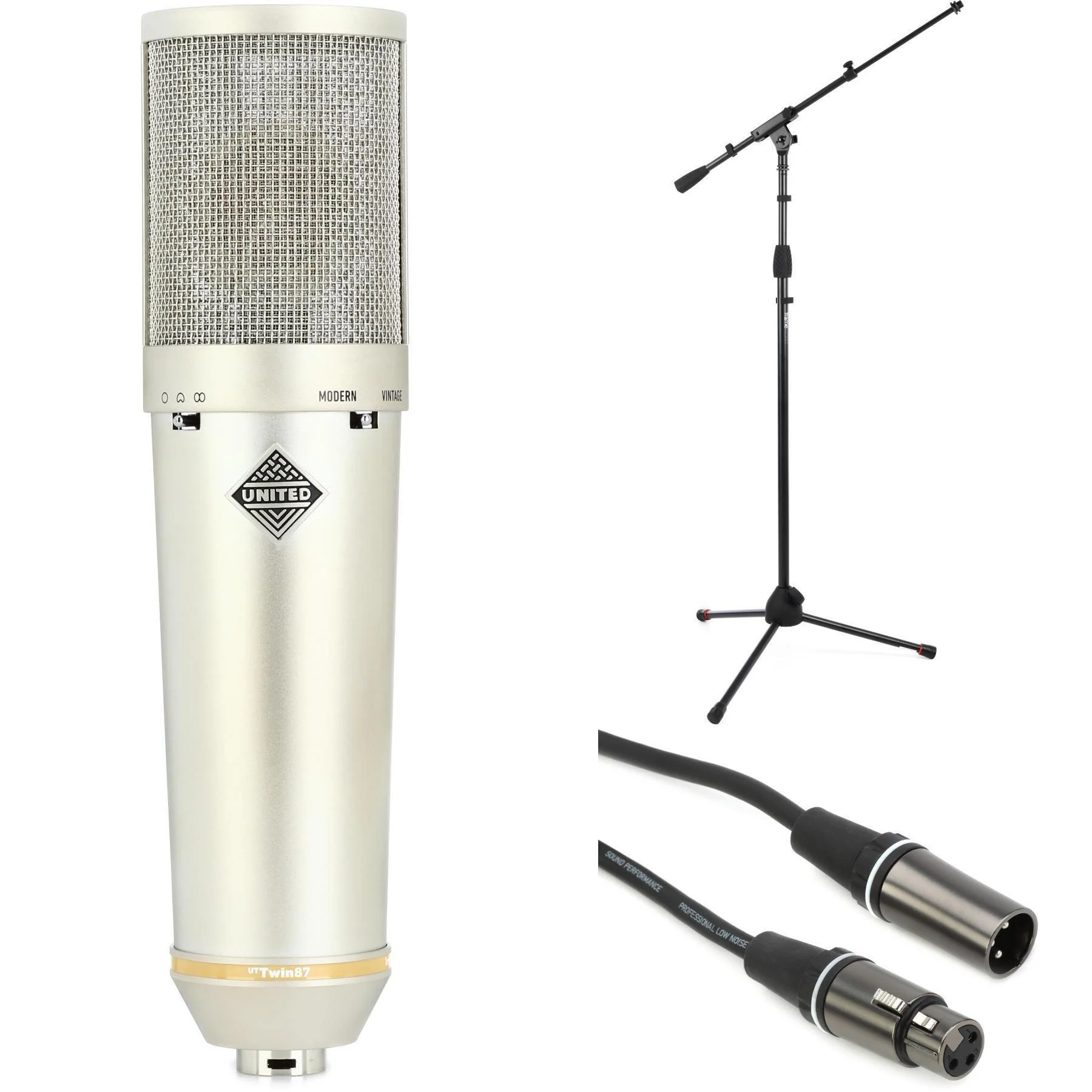 United Studio Technologies UT Twin87 双电路大振膜电容麦克风（含支架和线缆）