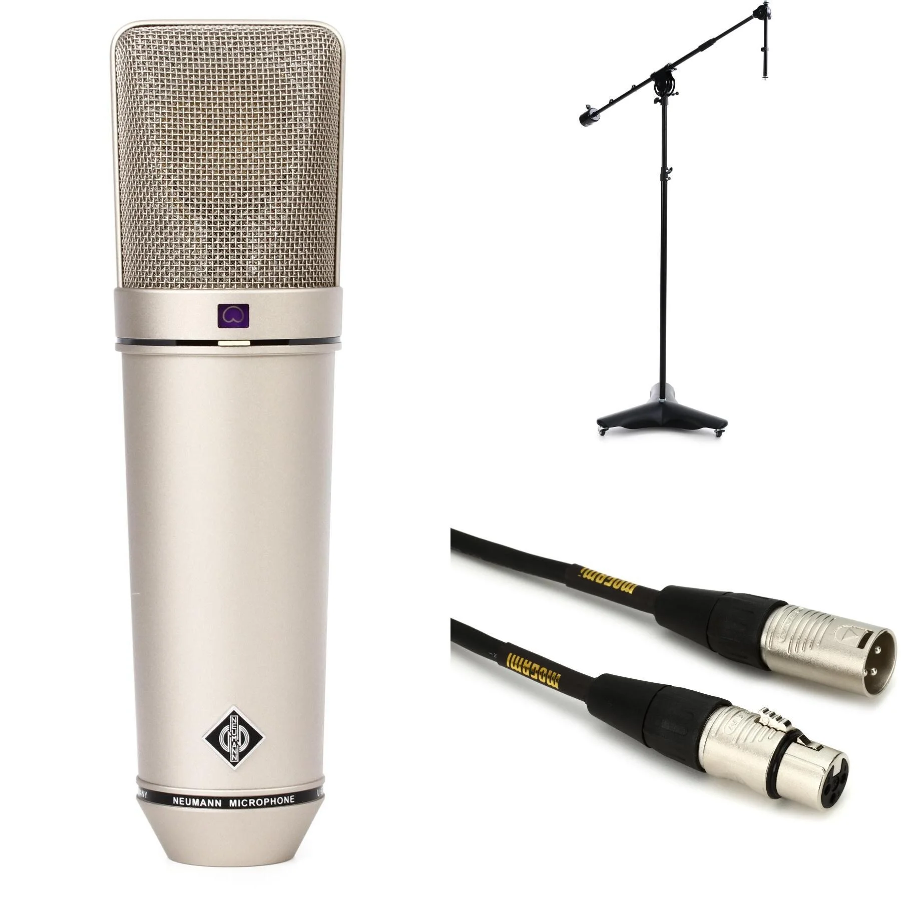 Neumann U67 收藏版大振膜电子管电容麦克风套装，含支架和线缆