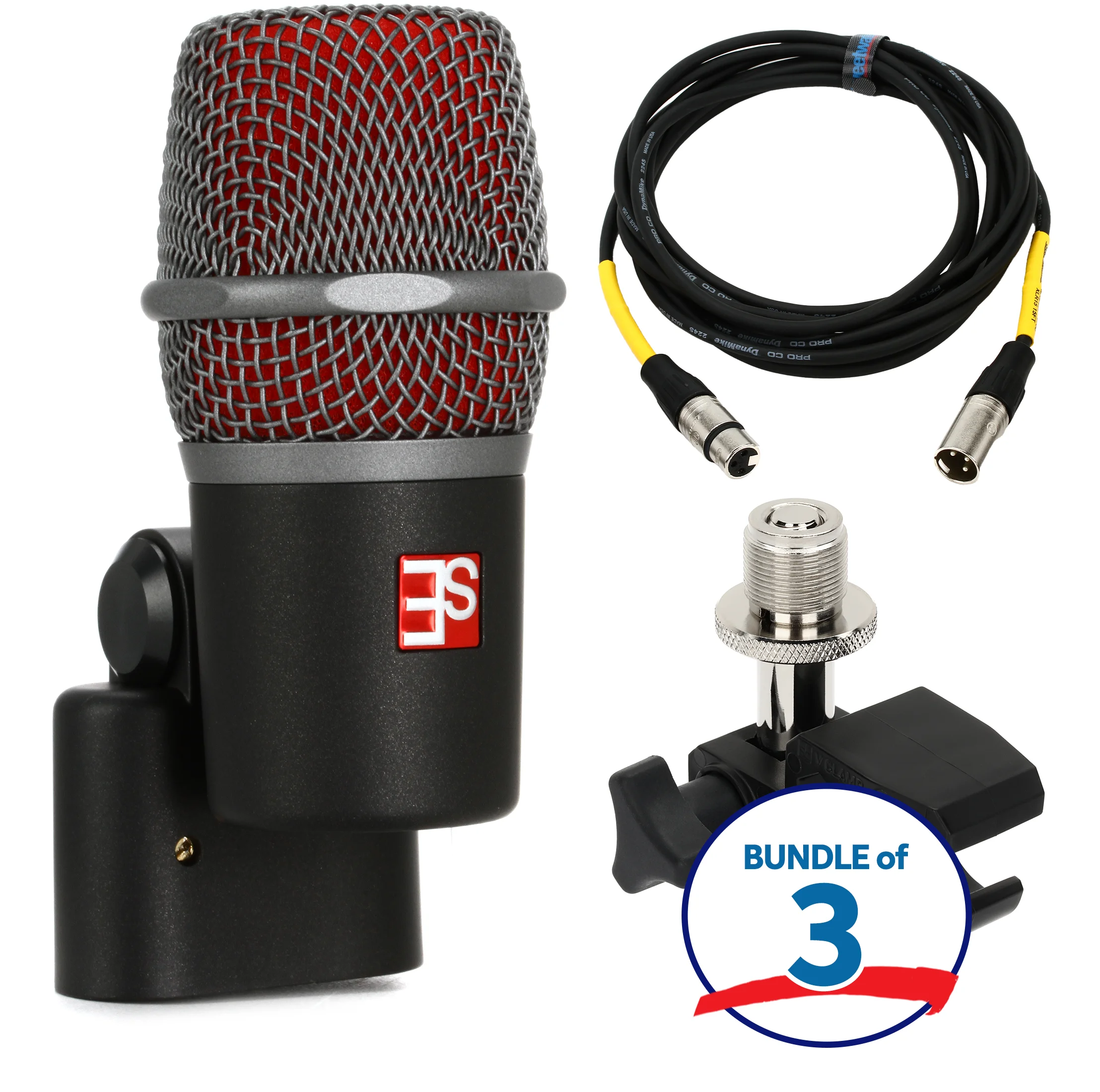 sE Electronics V Beat 超心形动圈鼓麦克风及夹具三支装