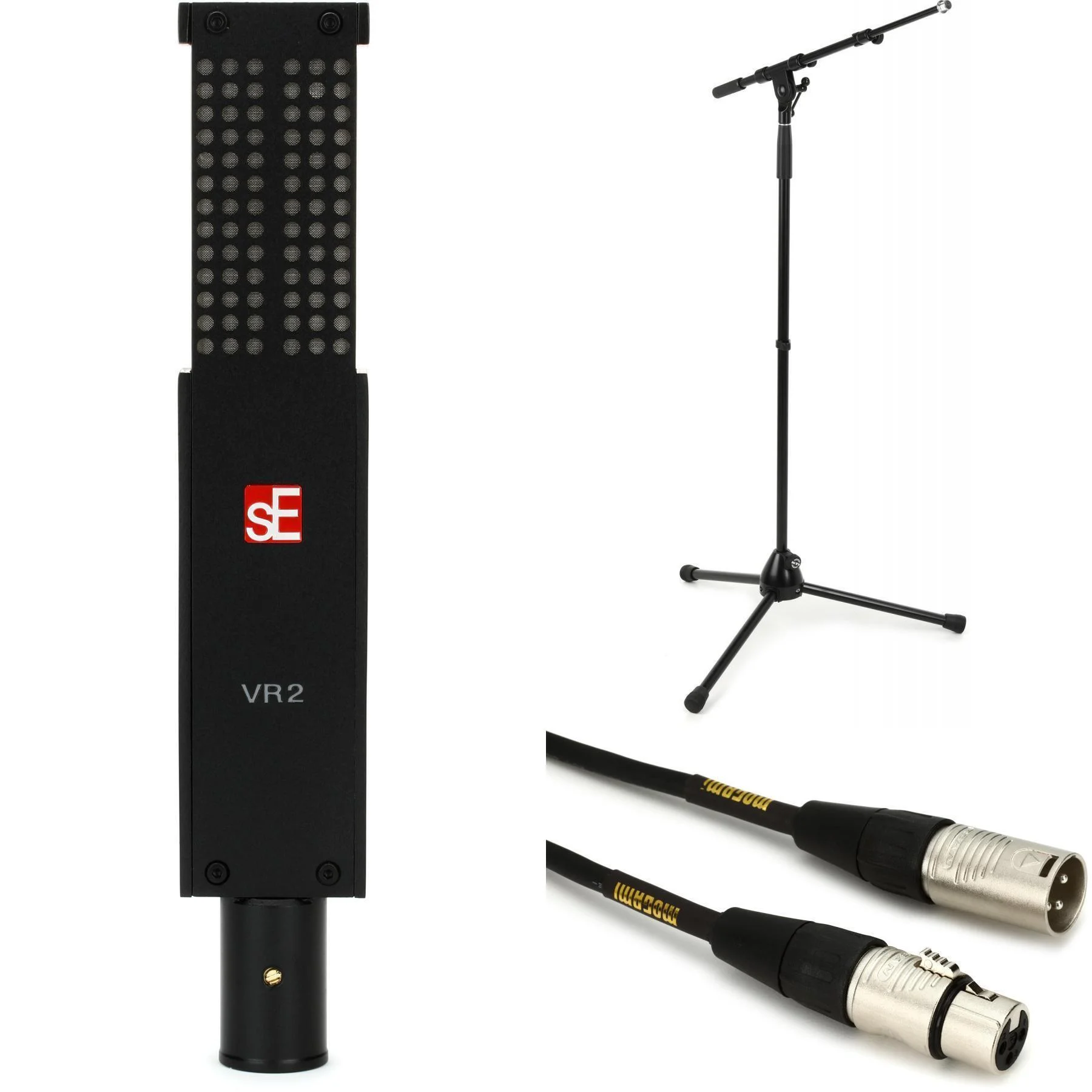 sE Electronics Voodoo VR2 有源铝带麦克风套装，含支架和线缆