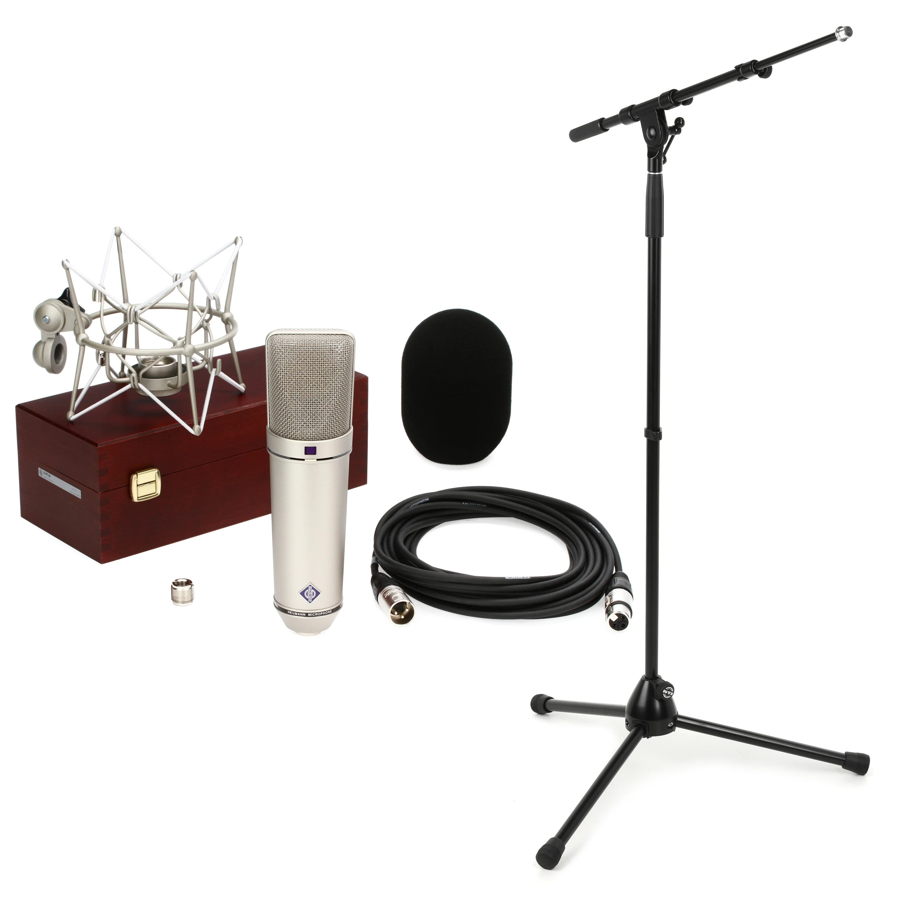 Neumann U 87 Ai 套装 大振膜电容麦克风，含支架 - 镍色