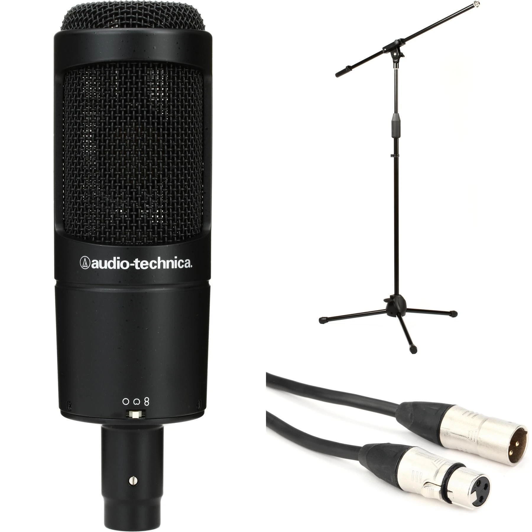 Audio-Technica AT2050 多指向大振膜电容麦克风，含支架和线缆