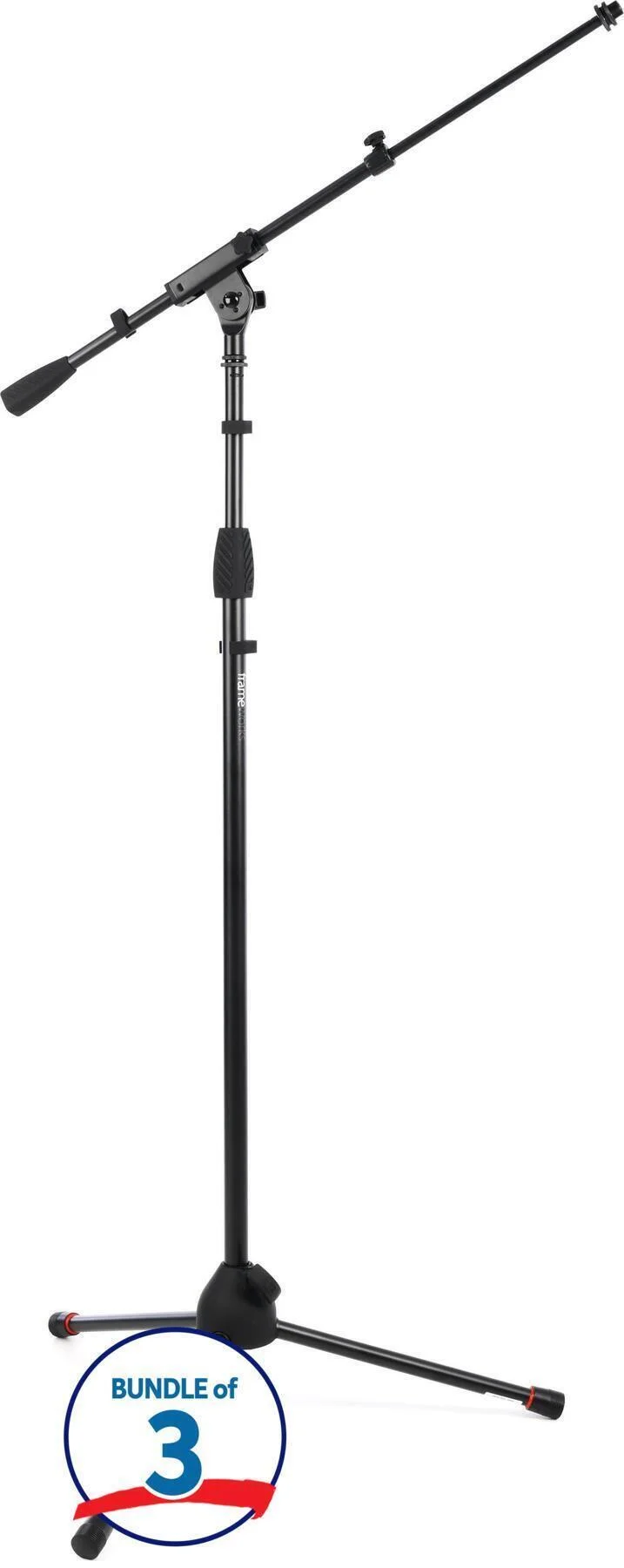 Gator Frameworks GFW-MIC-2020 三脚麦克风支架，带伸缩吊臂（3只装）