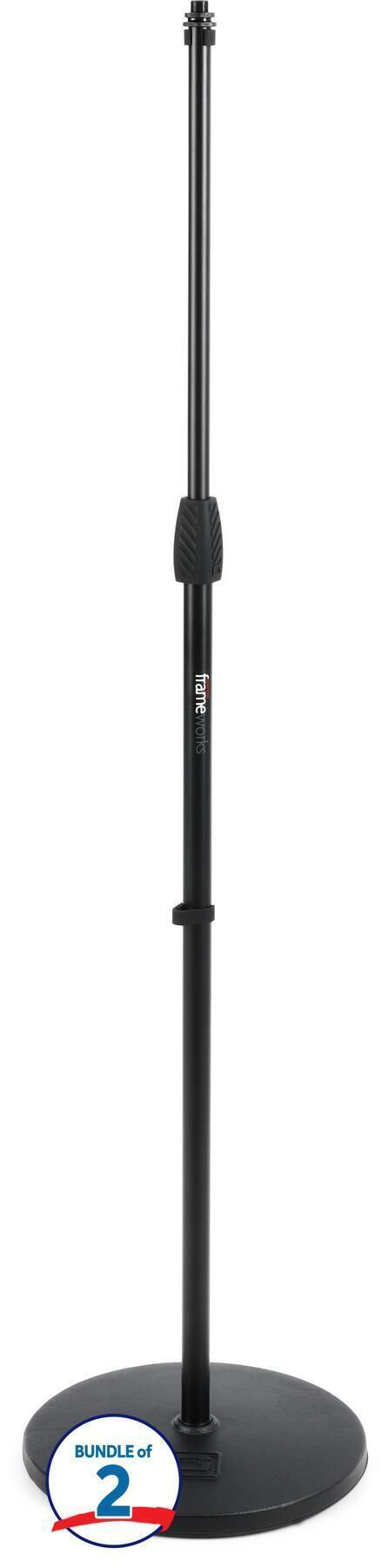 Gator Frameworks GFW-MIC-1200 标准 12 英寸圆底麦克风支架（2支装）