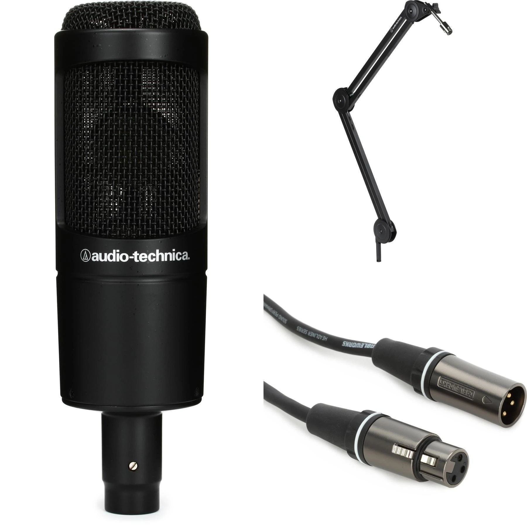 Audio-Technica AT2035 大振膜电容麦克风和广播吊臂支架套装