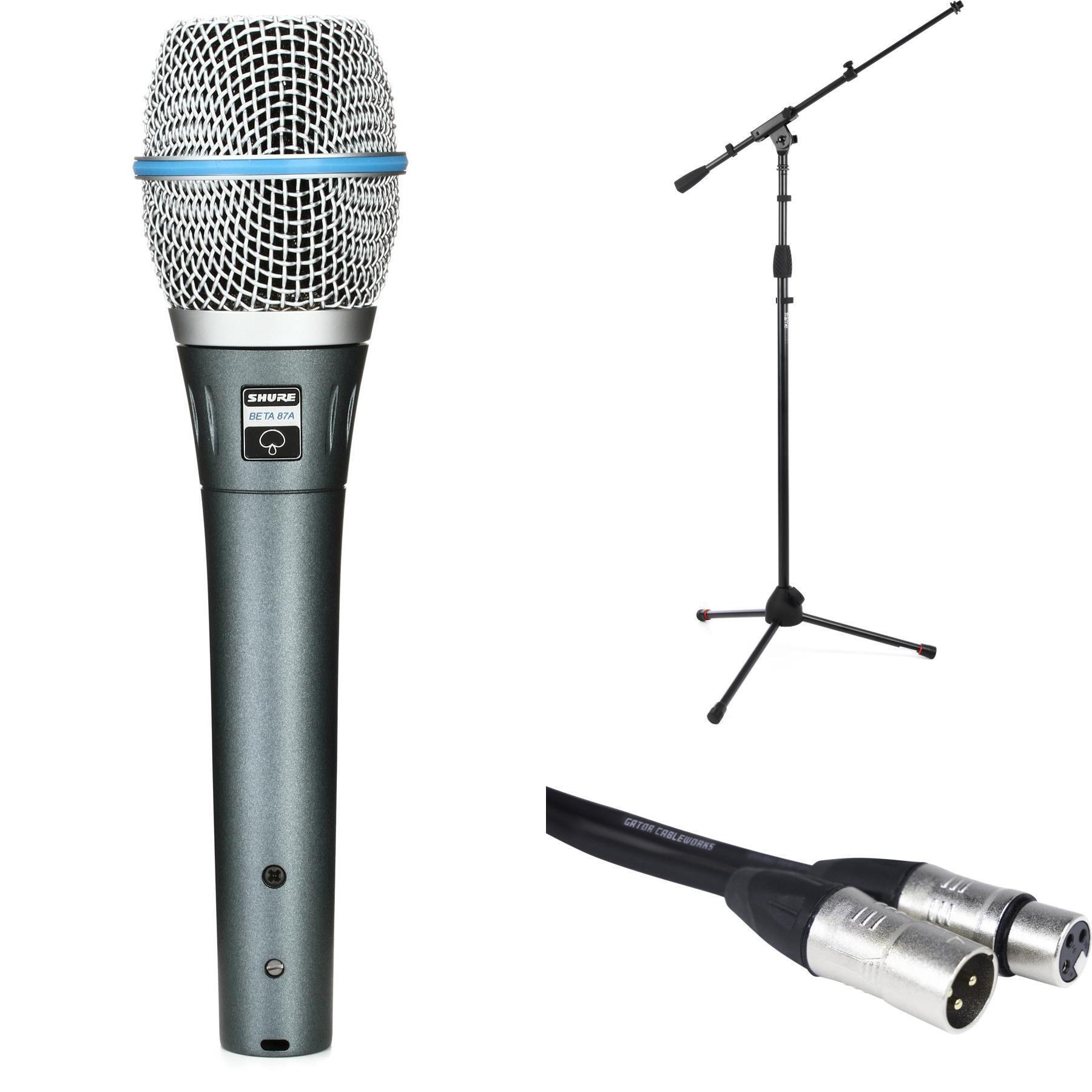 Shure Beta87A 手持麦克风套装，含支架和线缆