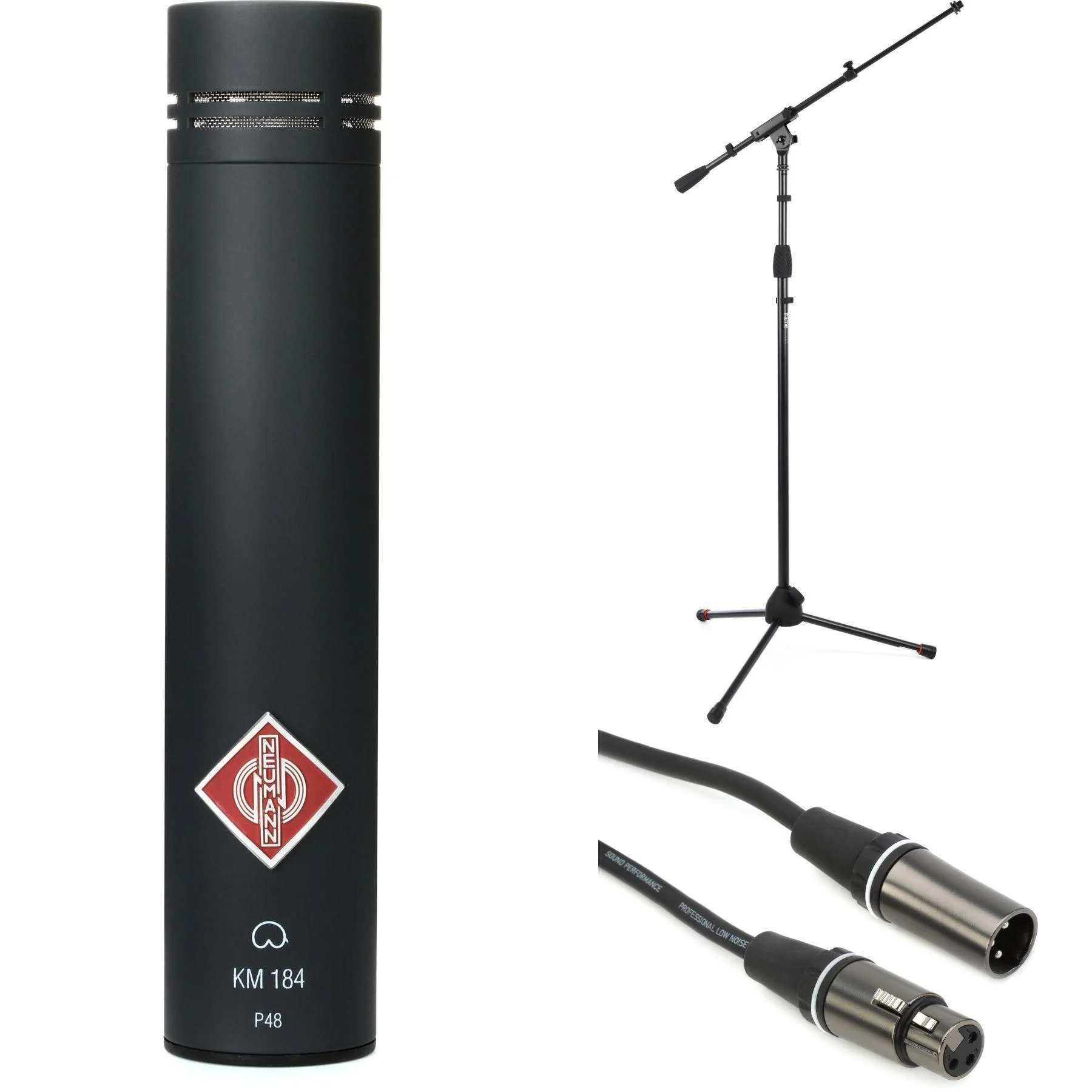 Neumann KM 184 心形小振膜电容麦克风套装 - 黑色