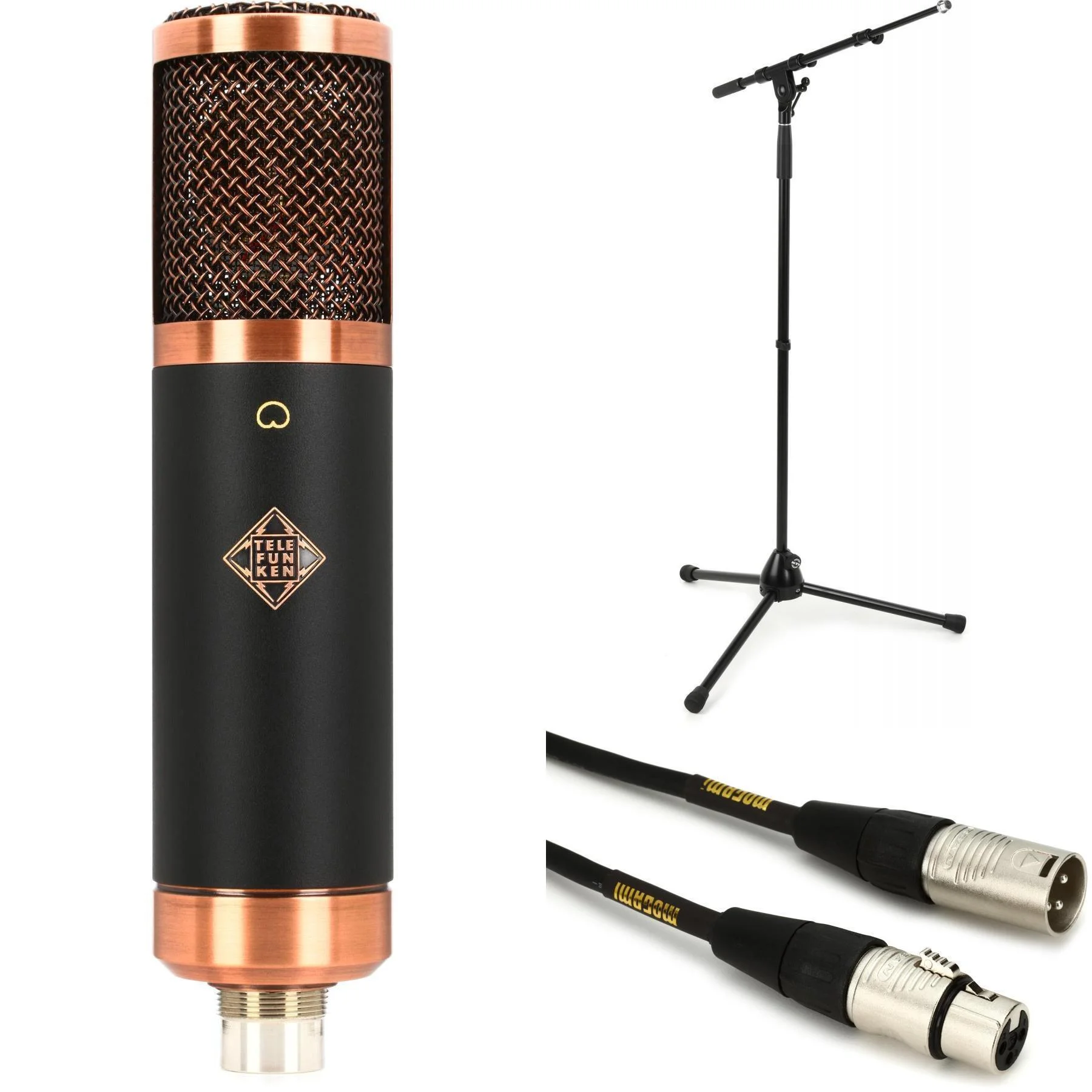 Telefunken TF29 大振膜电子管电容麦克风，含支架和线缆
