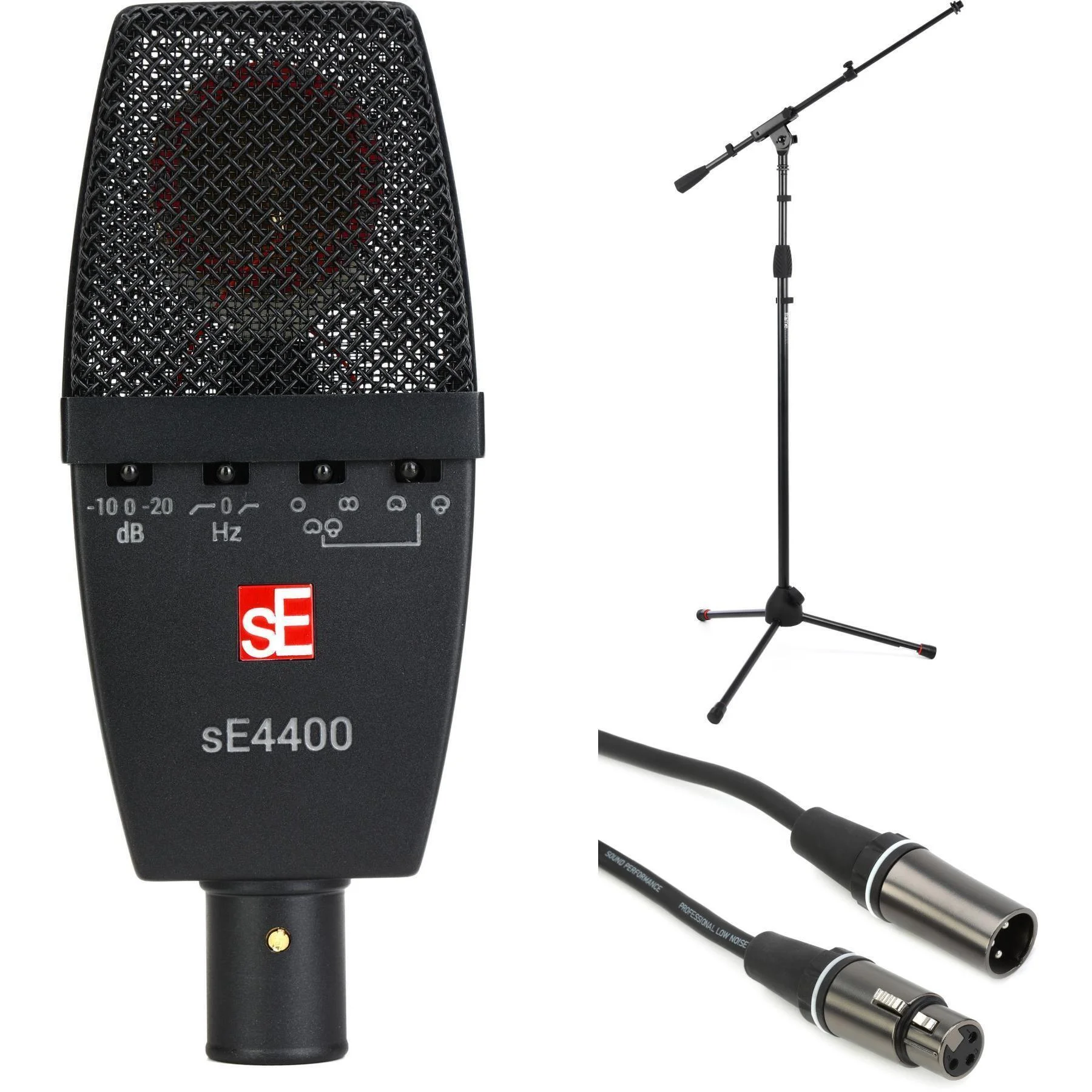 sE Electronics sE4400 大振膜电容麦克风，含减震架、支架和线缆