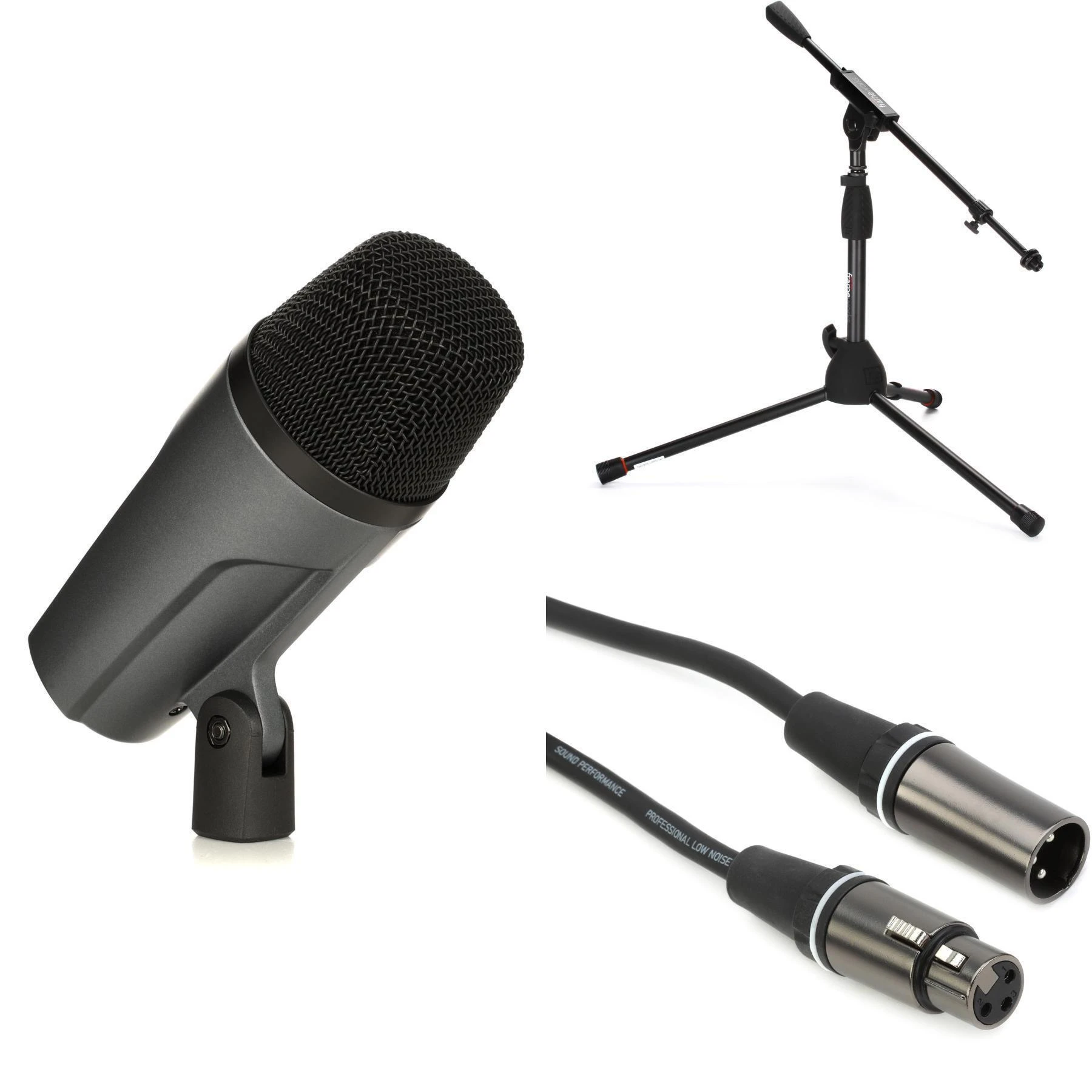Sennheiser e 602-II 心形动圈底鼓麦克风套装，含支架和线缆