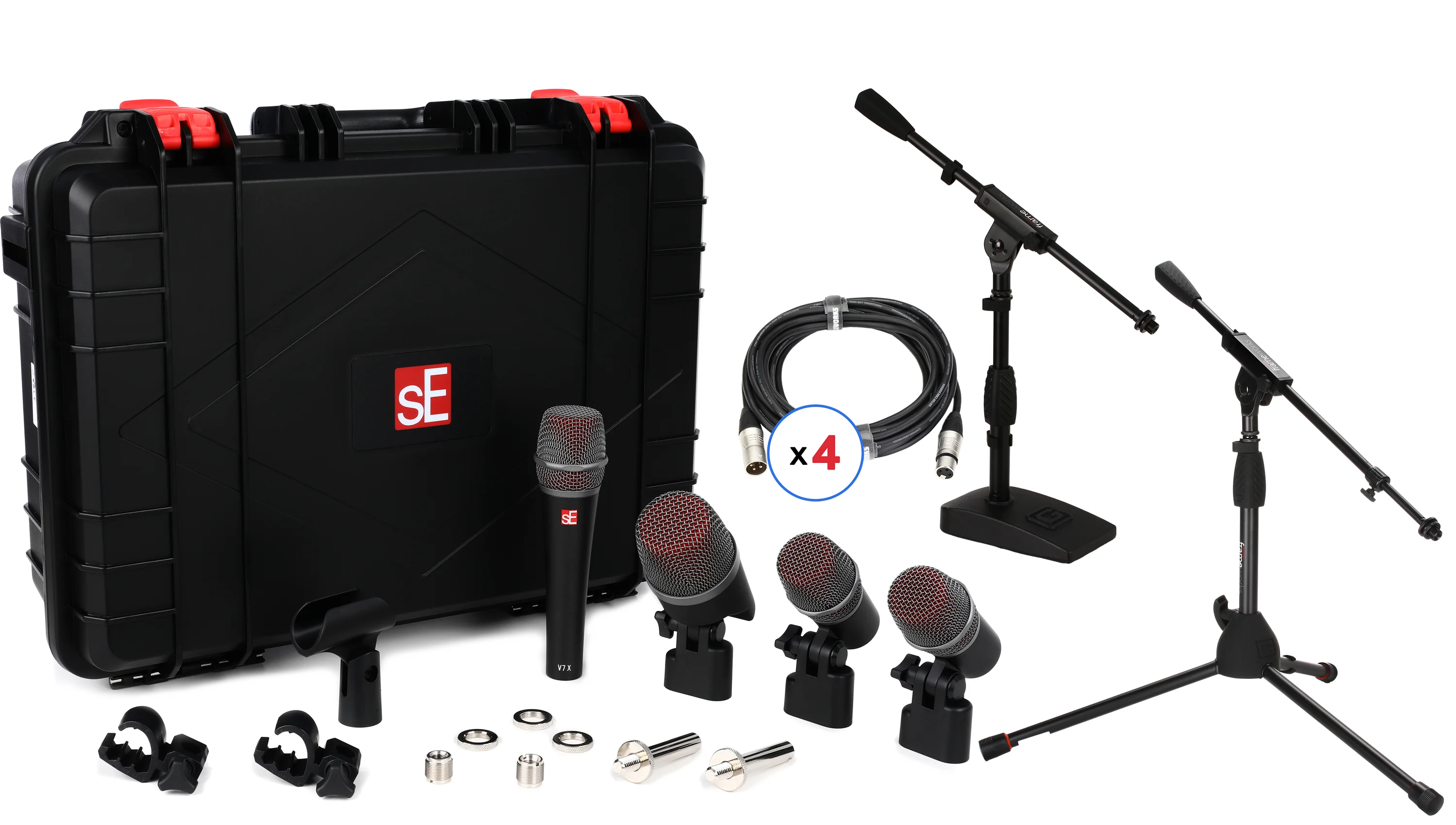 sE Electronics V Pack Venue 标准鼓麦克风套装，含支架和线缆