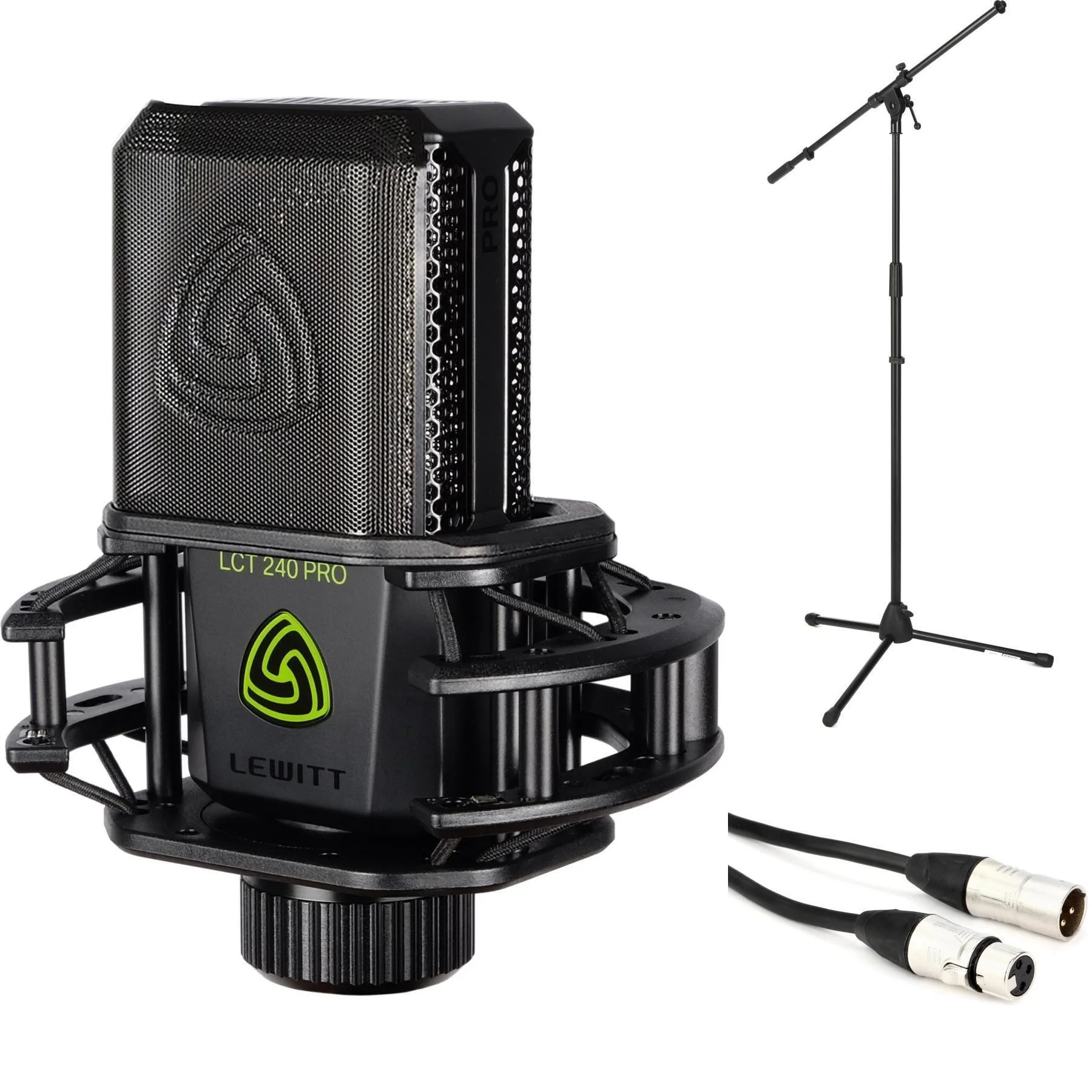 Lewitt LCT 240 PRO 电容麦克风人声套装，含支架和 XLR 线缆