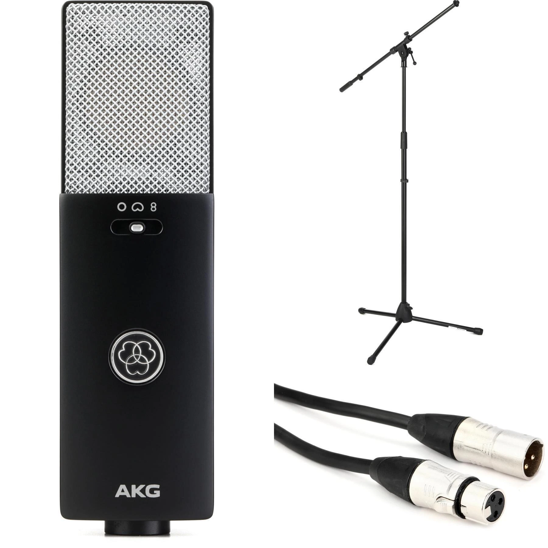 AKG C114 大振膜电容麦克风，带支架和线缆