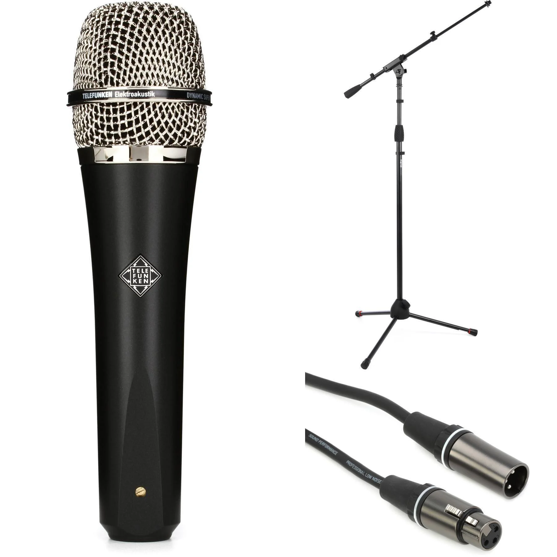 Telefunken M80 超心形动圈麦克风套装，带支架和线缆