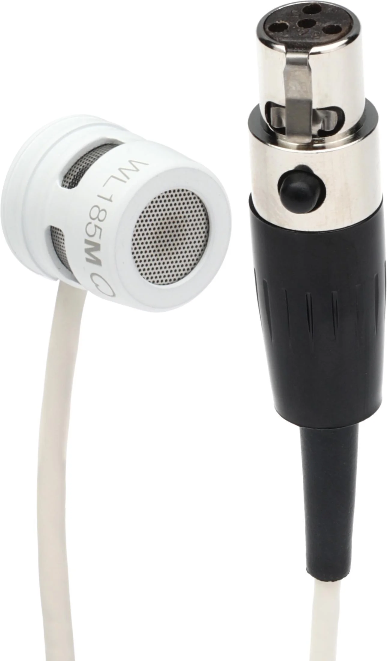 Shure WL185m 心形领夹式麦克风，带 TA4F 接头 - 白色