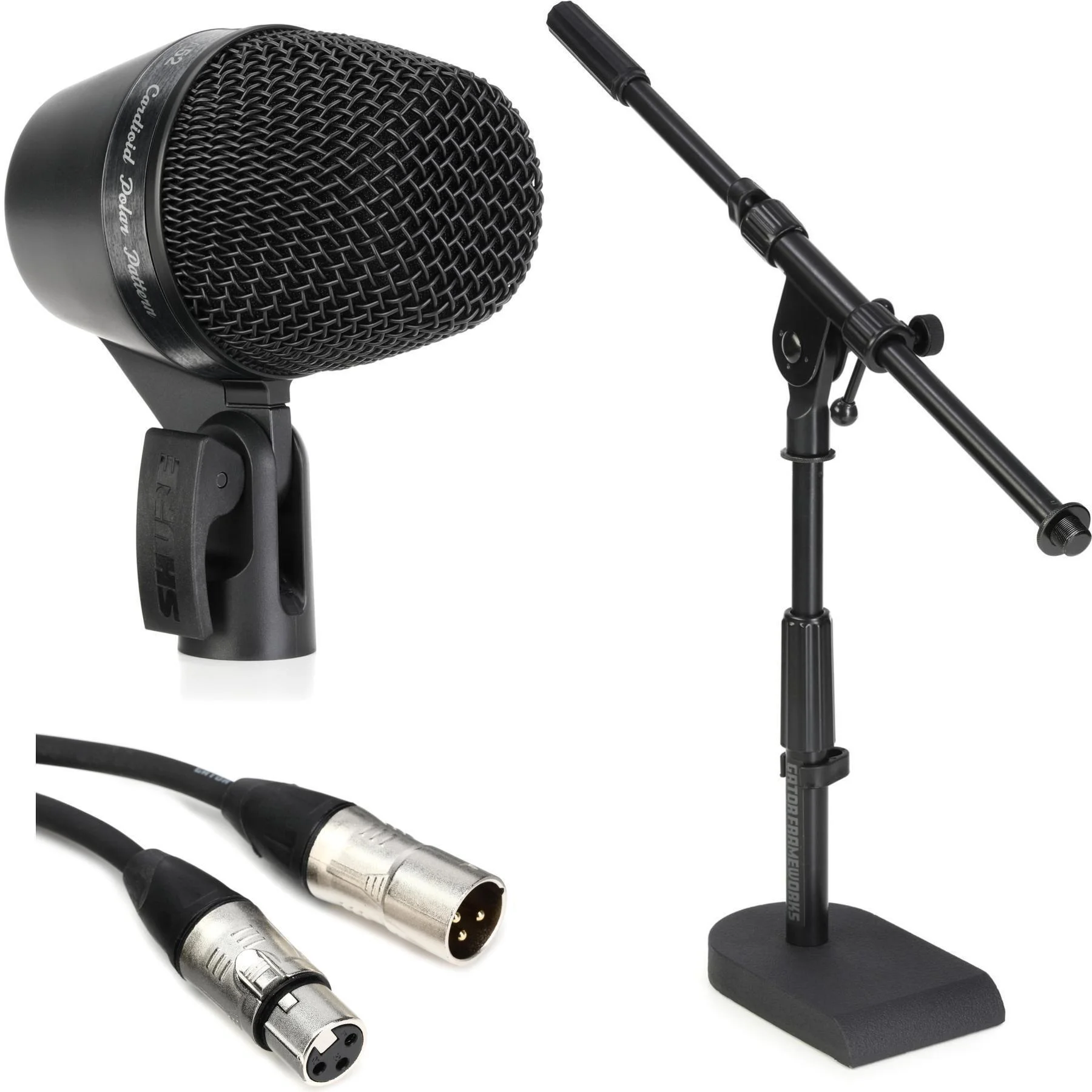 Shure PGA52 心形动圈底鼓麦克风，含支架和线缆