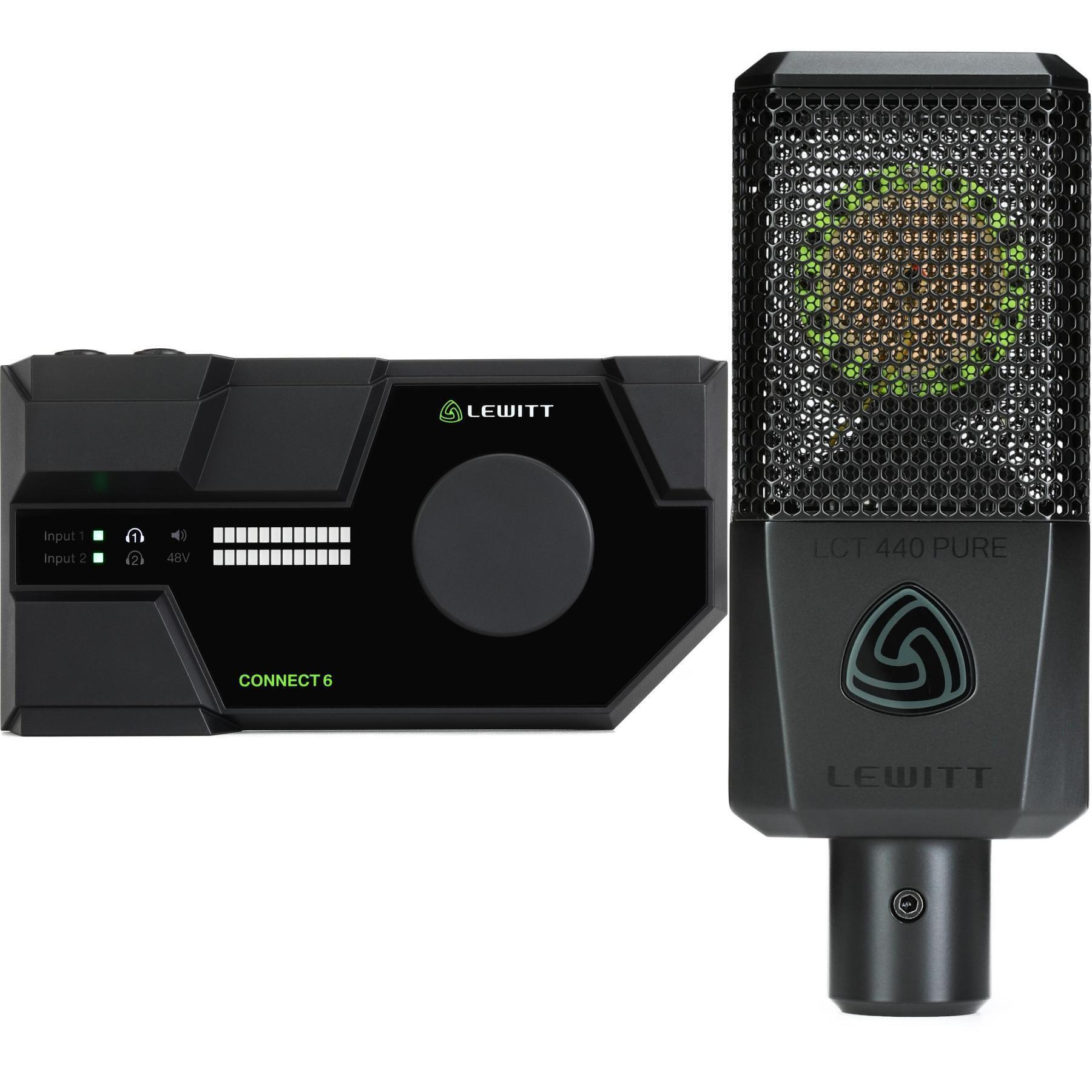 Lewitt Connect 6 USB-C 音频接口和 LCT 440 PURE 电容麦克风