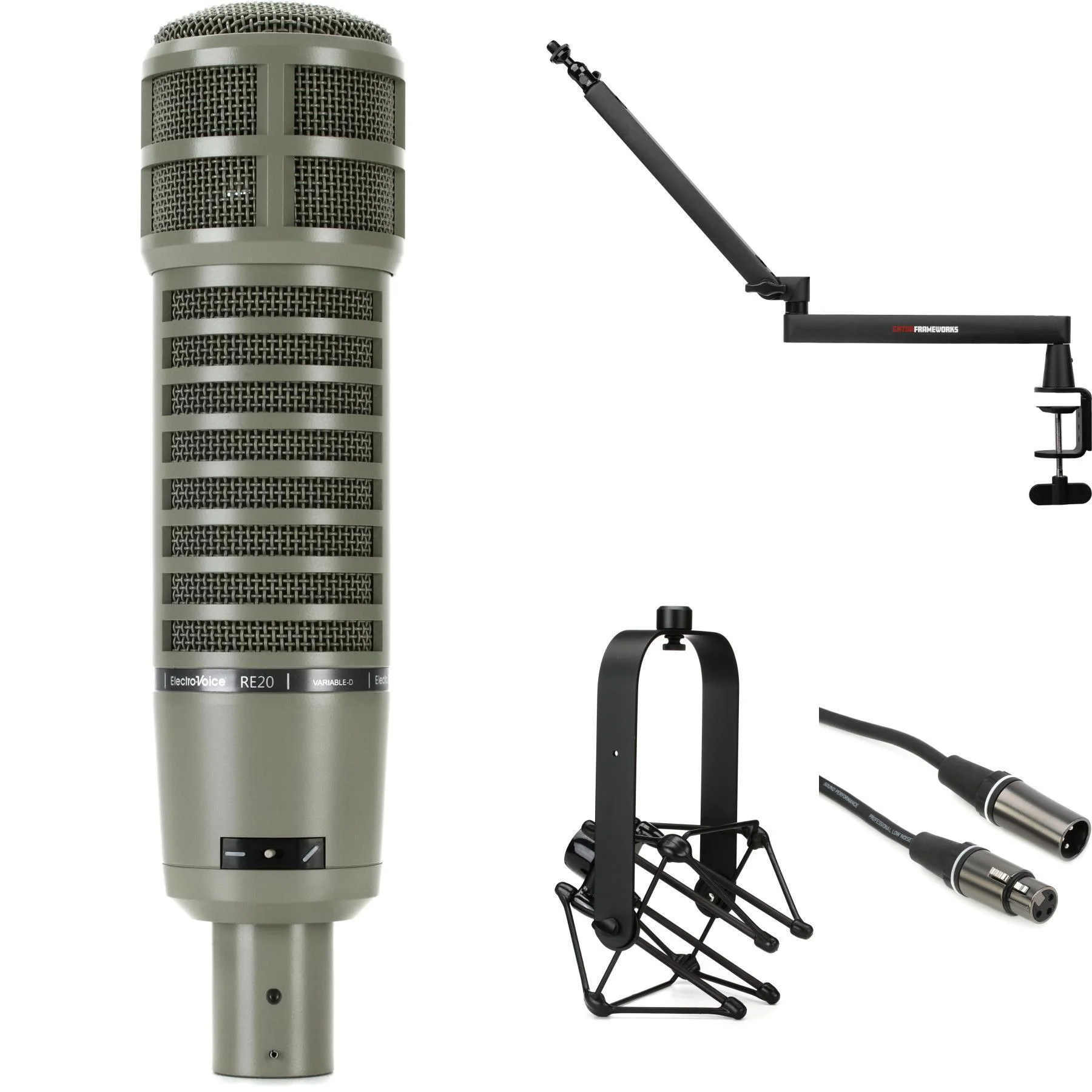 Electro-Voice RE20 动圈广播麦克风，带低矮型吊臂