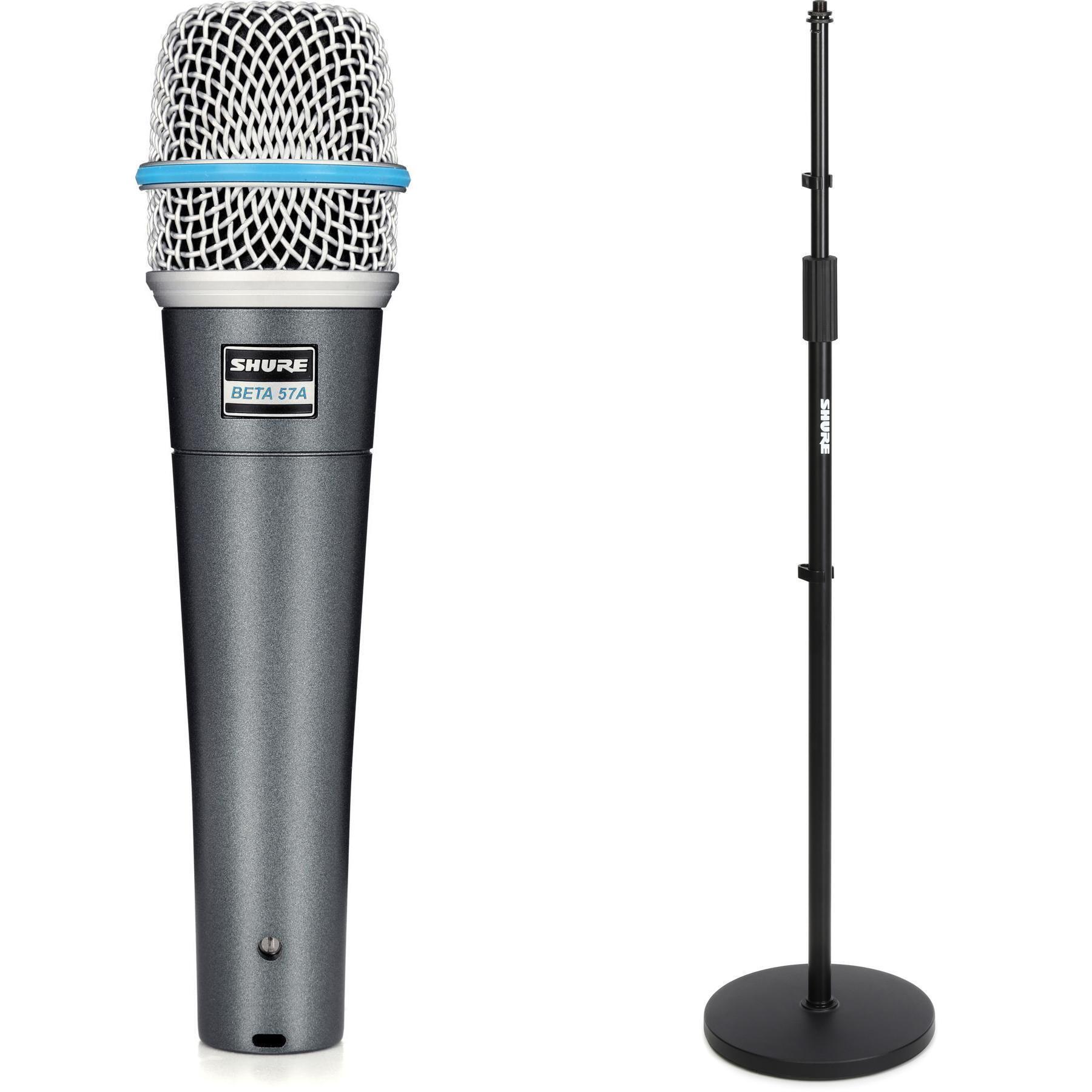 Shure Beta 57A 超心形动圈乐器麦克风，带圆底座支架