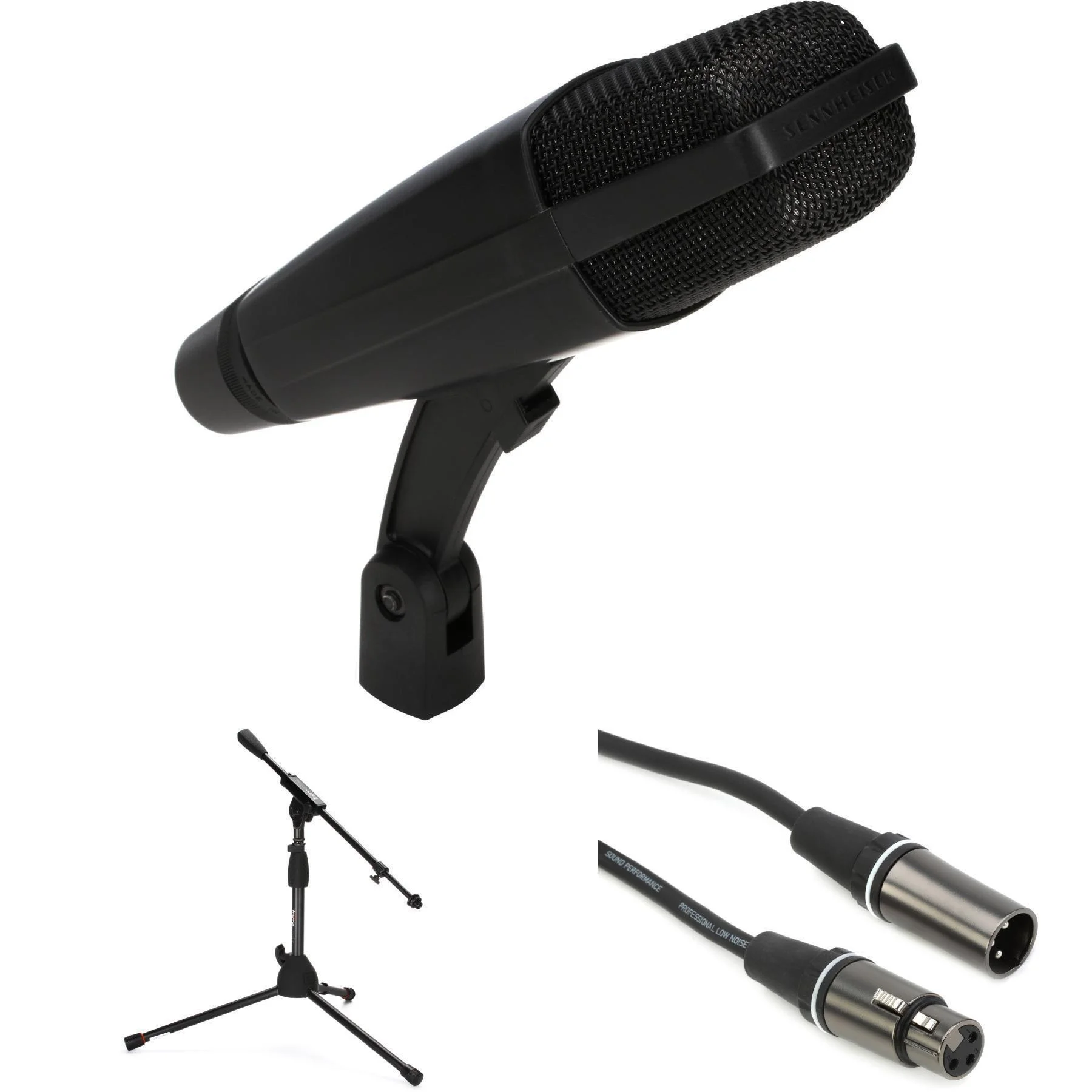 Sennheiser MD 421-II 心形动圈麦克风套装，含短支架和线缆
