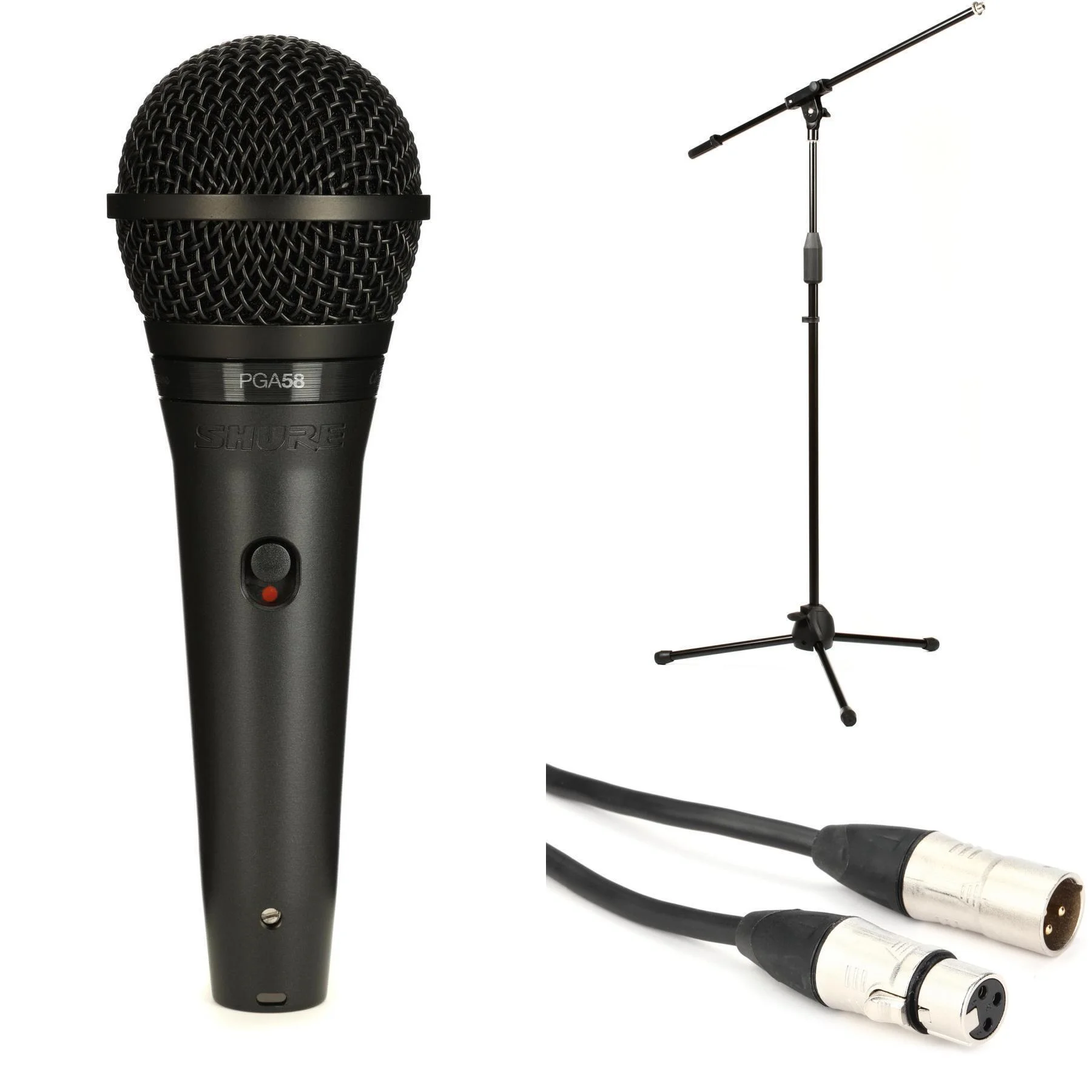 Shure PGA58 心形动圈人声麦克风，带支架和线缆