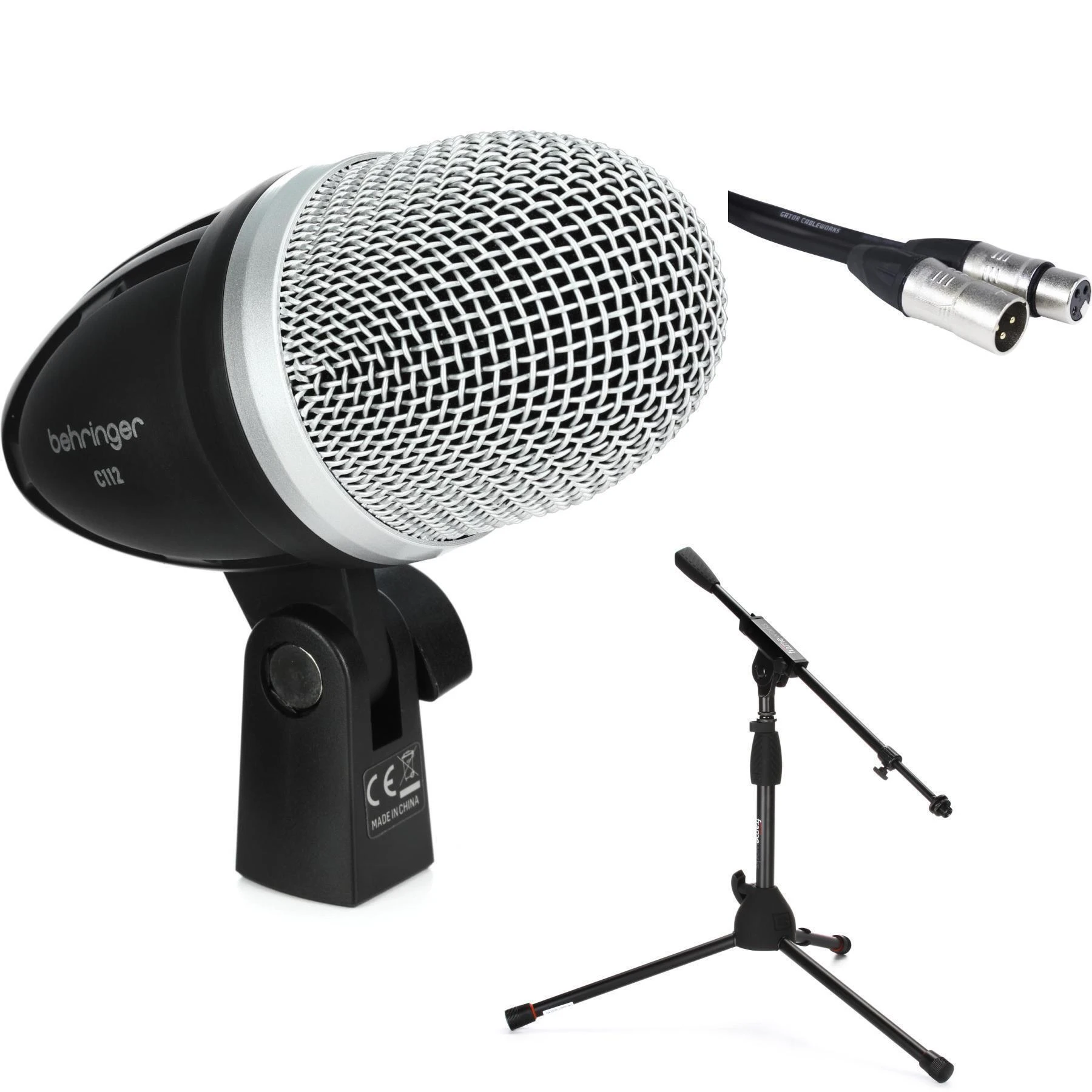 Behringer C112 低音鼓专业动圈麦克风，含支架和线缆