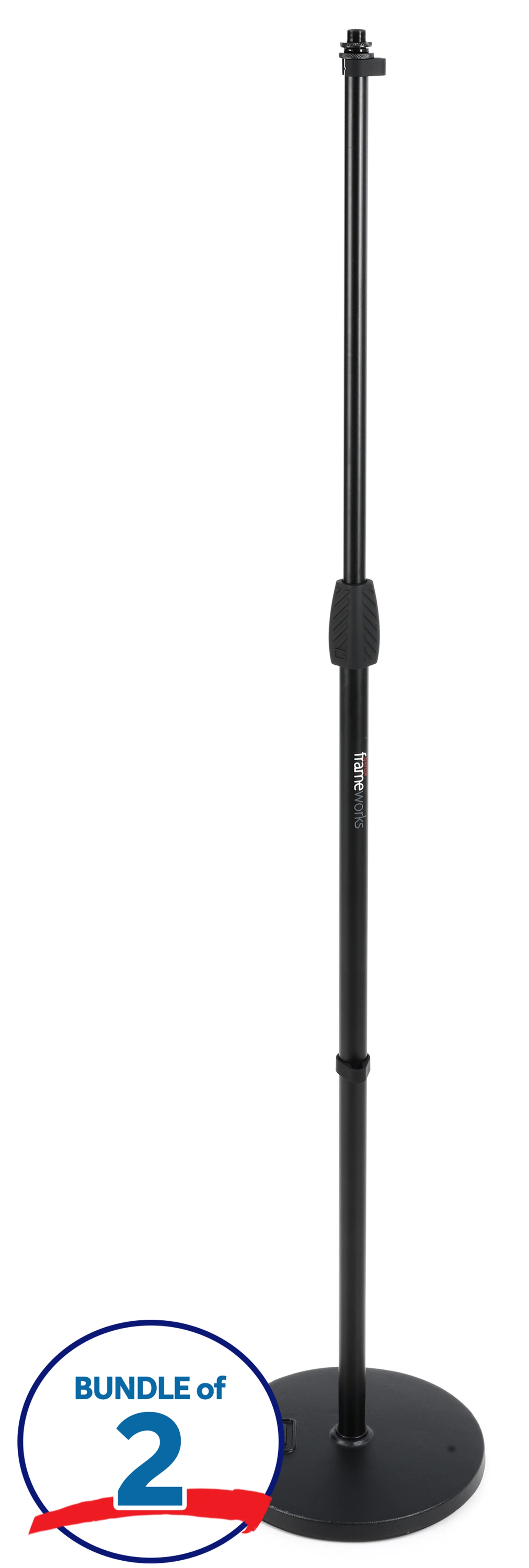 Gator Frameworks GFW-MIC-1000 标准 10 英寸圆形底座麦克风支架（2支装）
