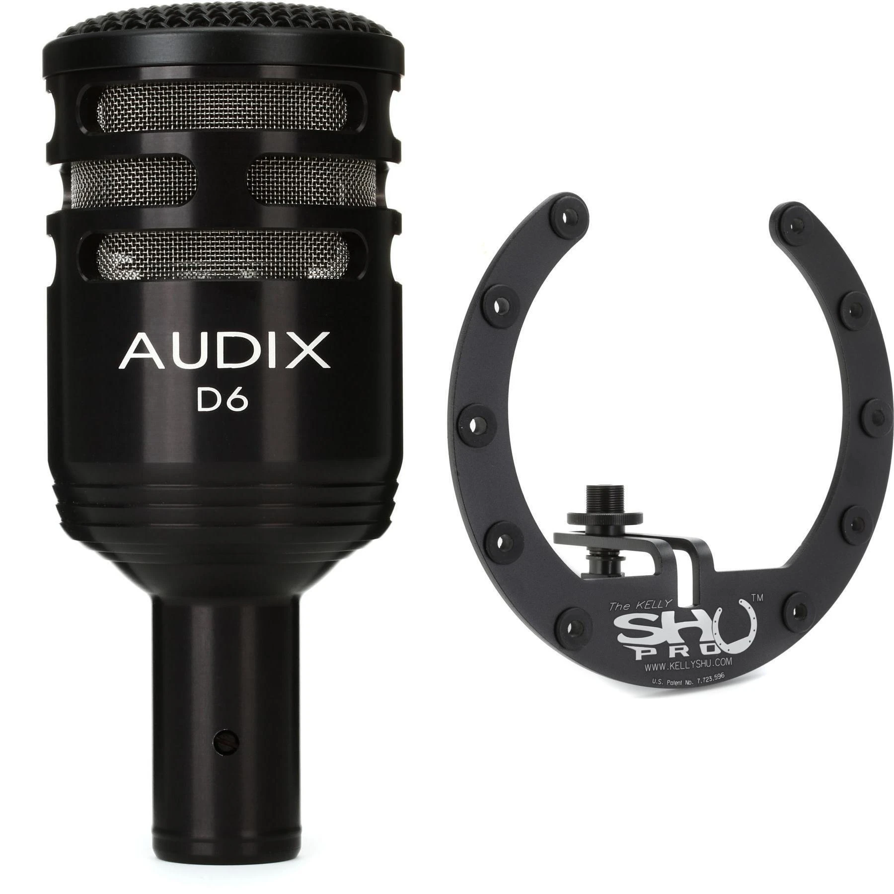Audix D6 心形动圈底鼓麦克风，含 Kelly SHU 防震架