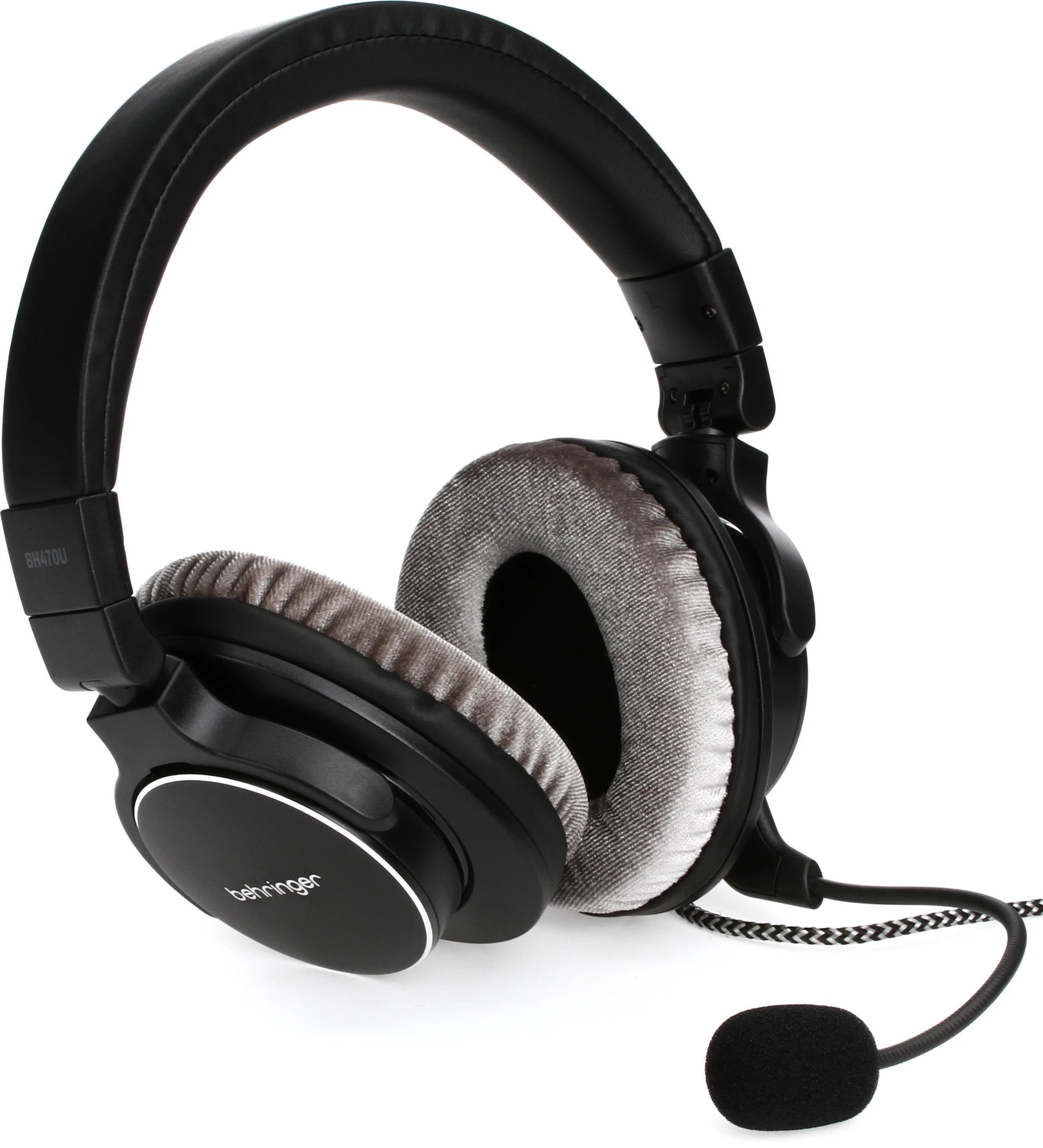 Behringer BH470U 高级立体声耳机，带可拆卸麦克风和 USB 线缆