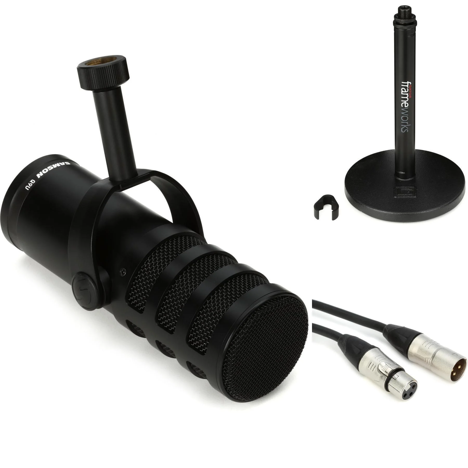 Samson Q9U XLR/USB 动圈广播麦克风，带桌面麦克风支架