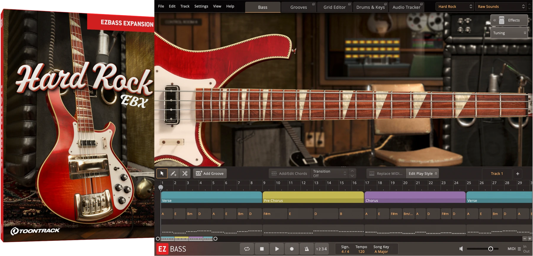 Toontrack Hard Rock EBX 适用于 EZbass 的音色扩展