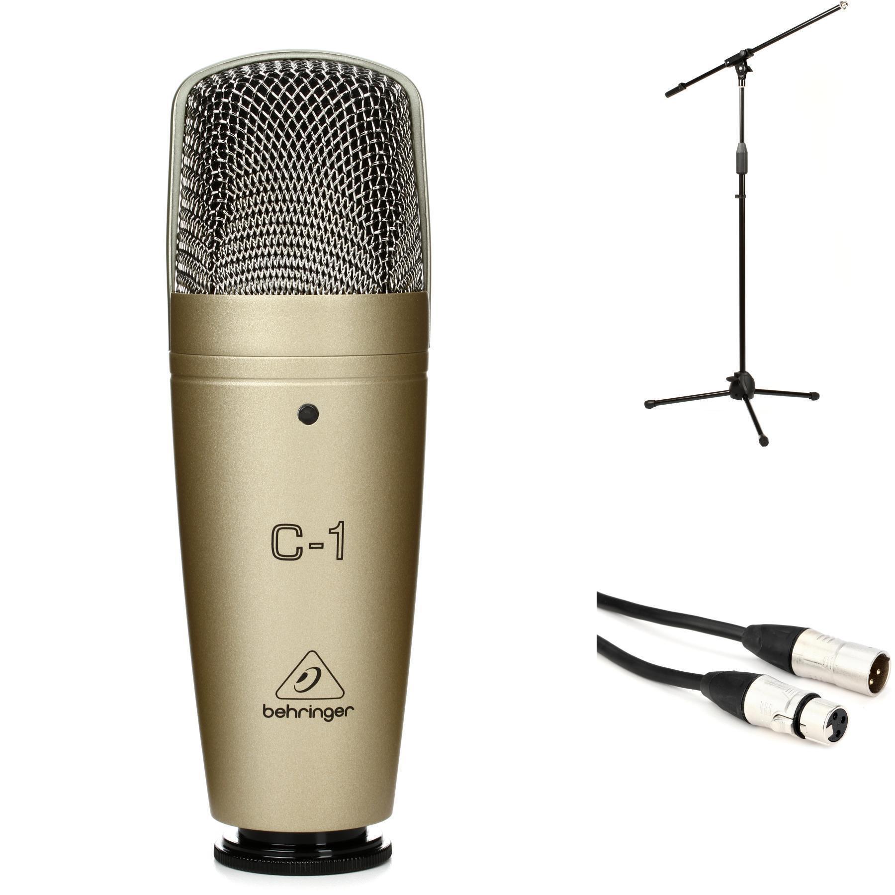 Behringer C-1 大振膜电容麦克风套装，含支架和线缆