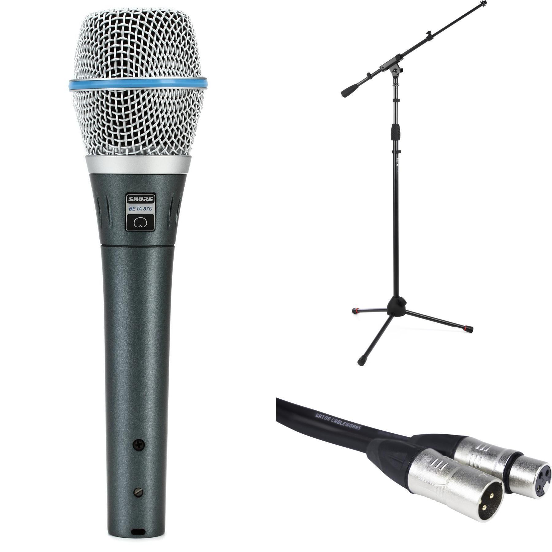 Shure Beta87C 手持麦克风套装，含支架和线缆