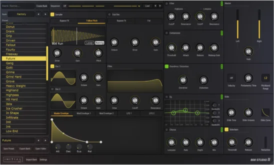 Initial Audio 808 Studio 2 贝斯合成器乐器插件