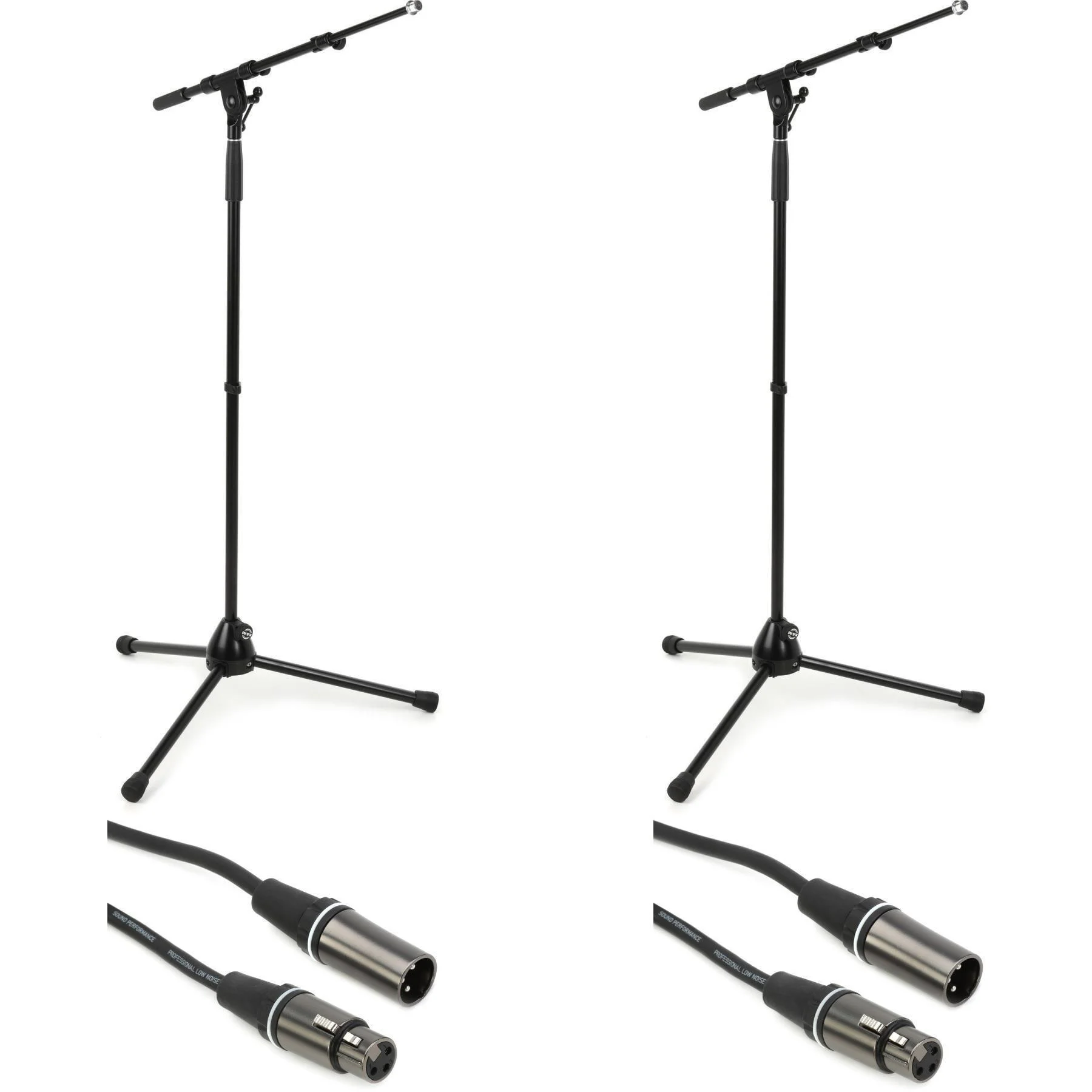 K&M KM21090 麦克风支架和 XLR 线缆（2只装）