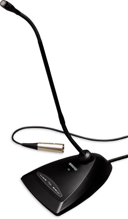 Shure MX412D/S 12 英寸超心形鹅颈麦克风，带桌面底座和前置放大器
