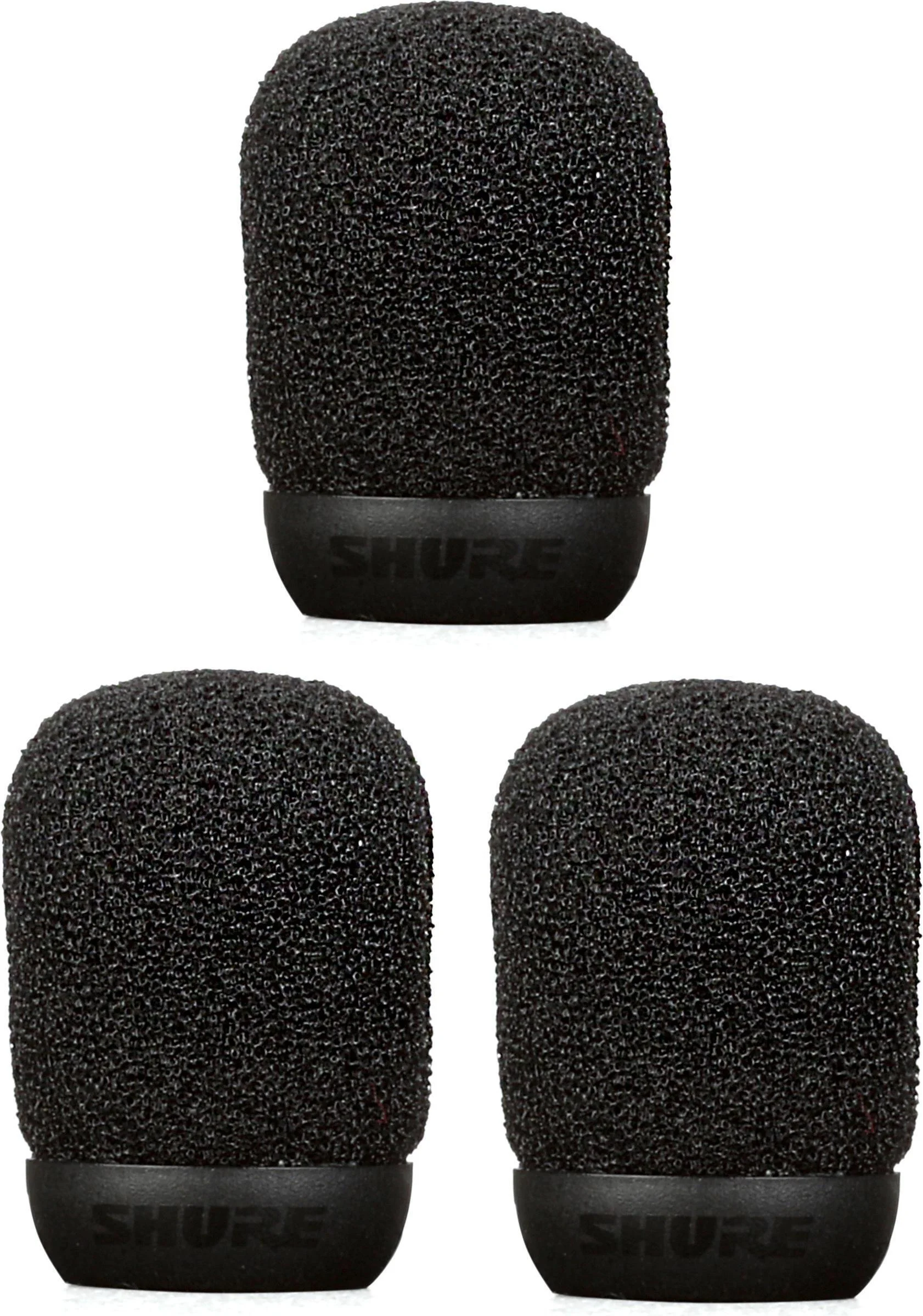 Shure UniPlex 领夹麦克风防风罩 - 黑色（三支装）