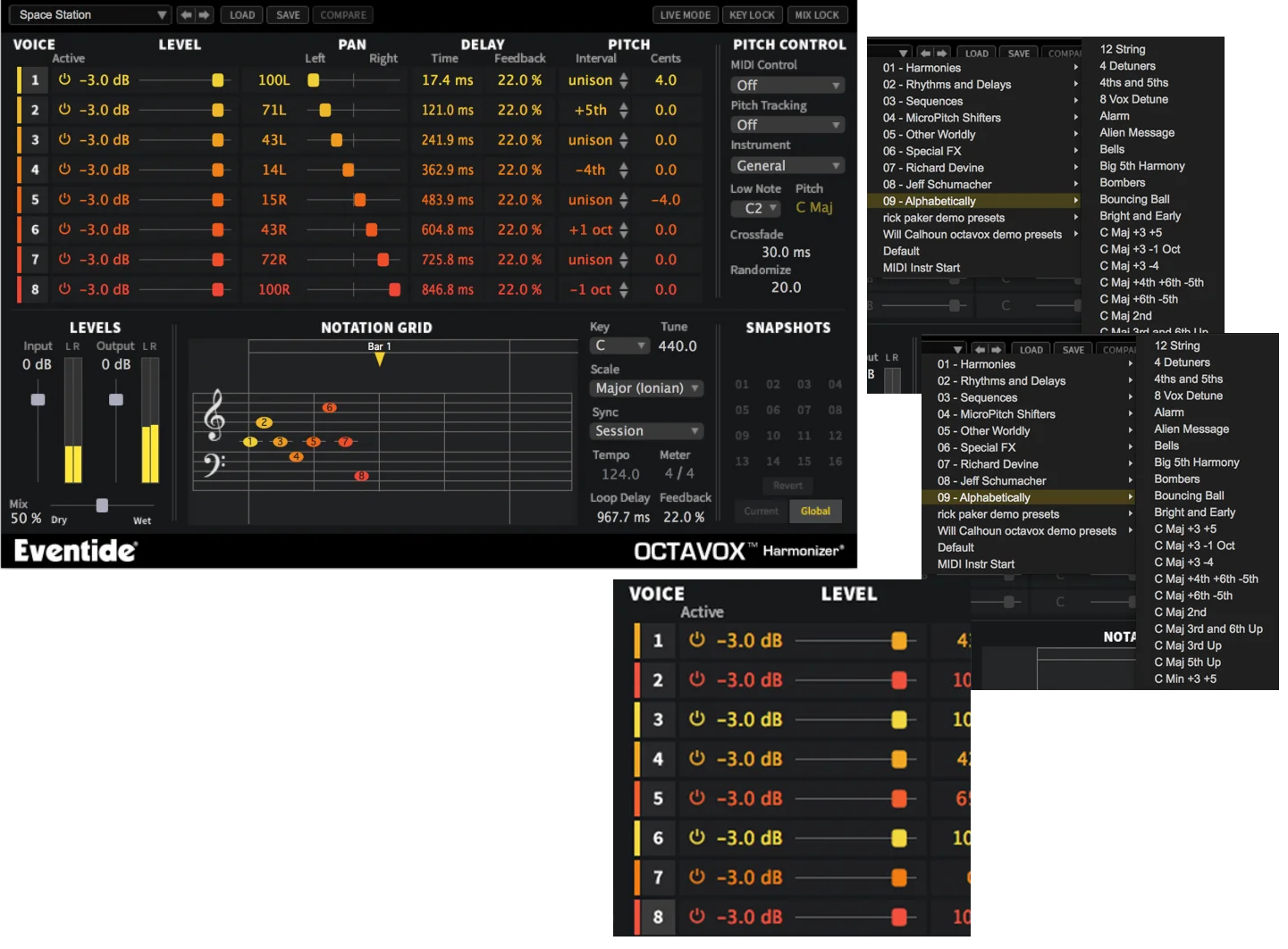 Eventide Octavox 8声部自然音阶移调和声插件