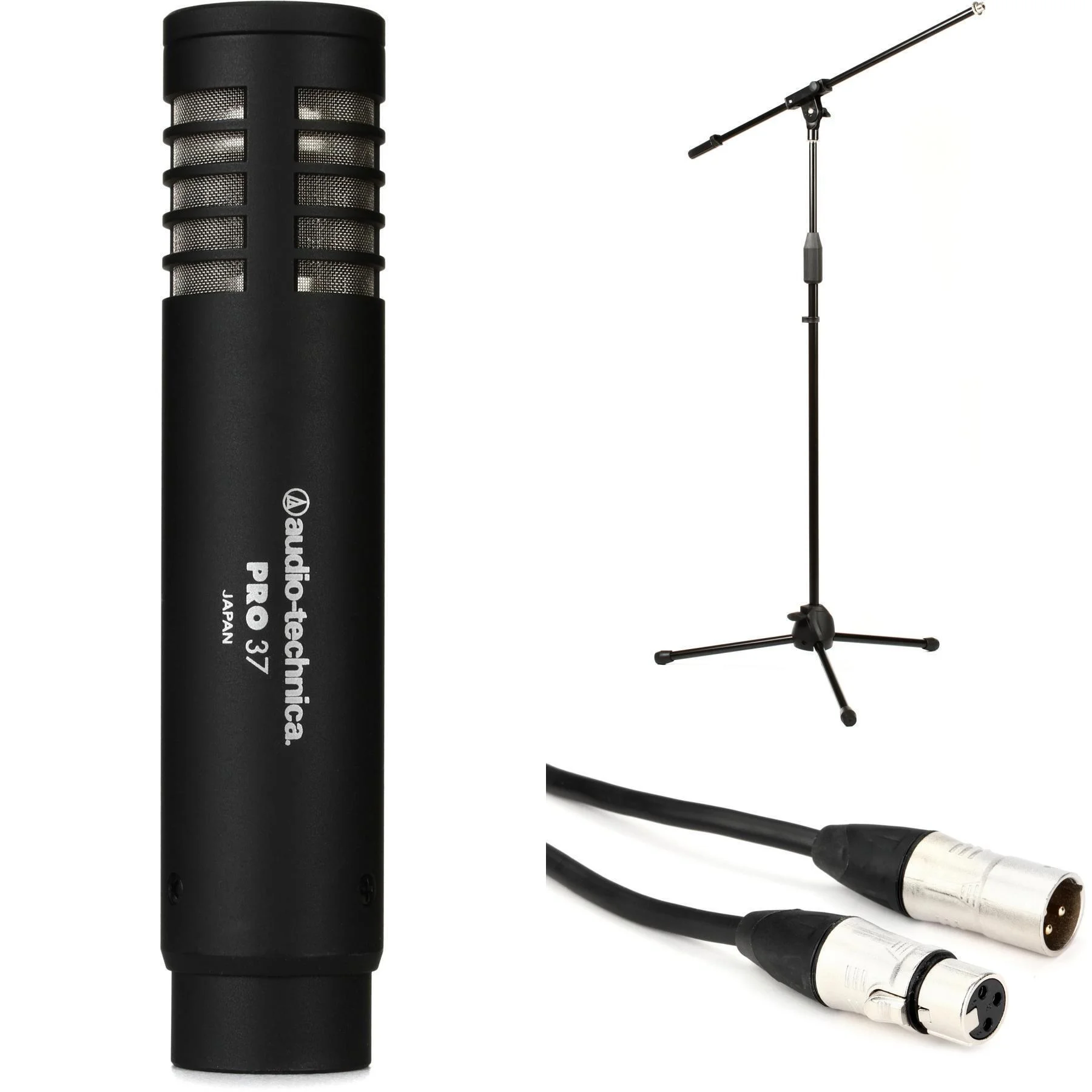 Audio-Technica PRO 37 小振膜电容麦克风套装，含支架和线缆