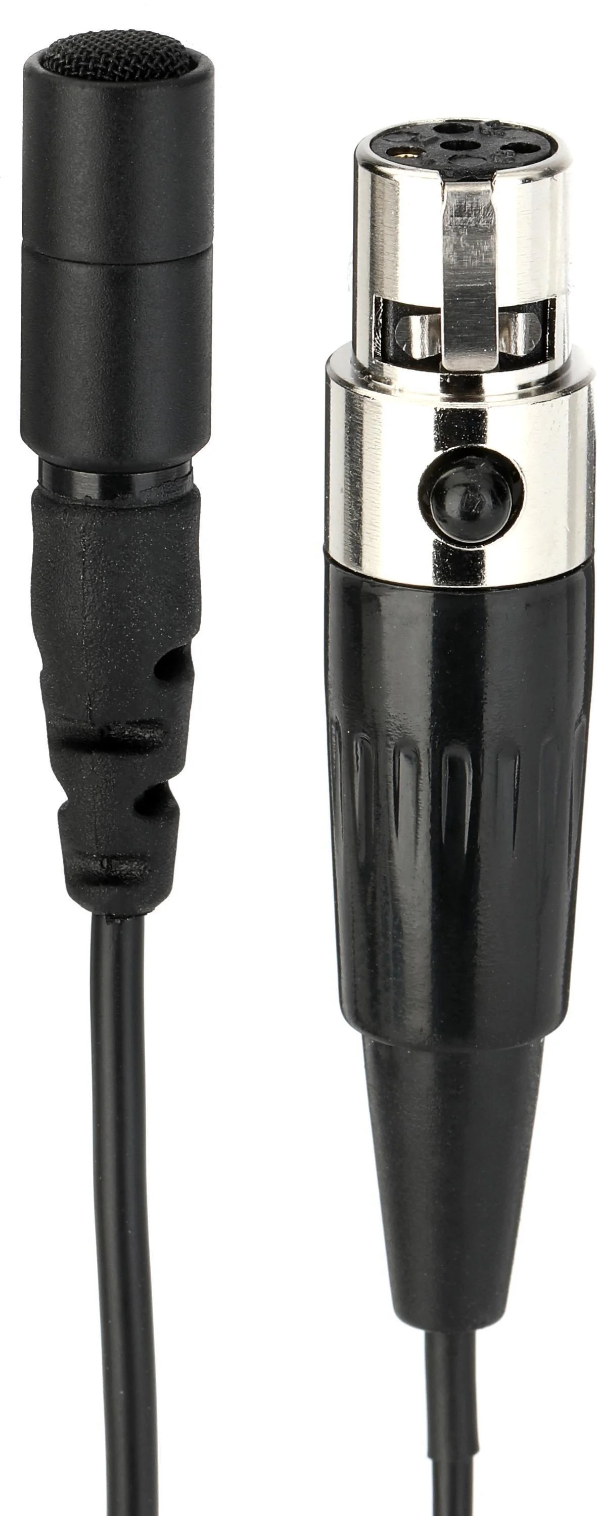Acacia Audio LIZ Platinum 领夹麦克风，带固定式 XLR 公头适配器 - 黑色