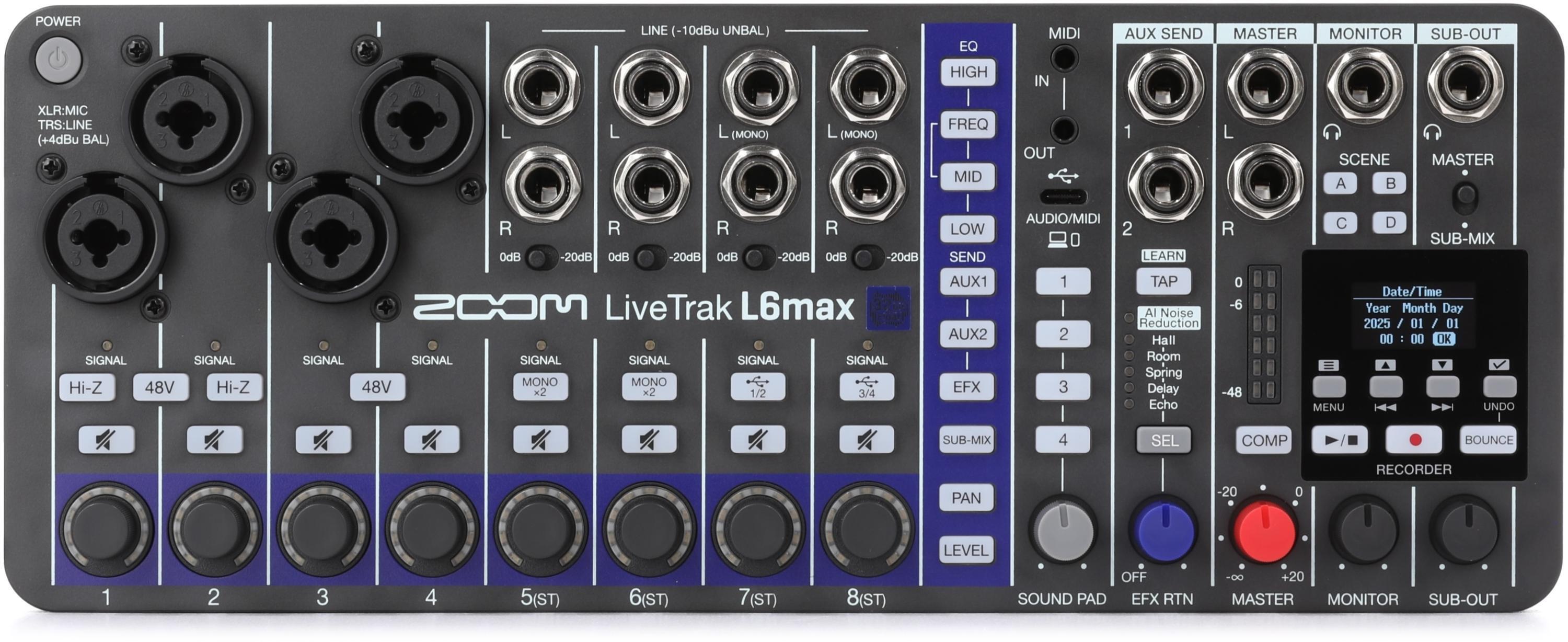 ZOOM LiveTrak L6max 12通道数字调音台