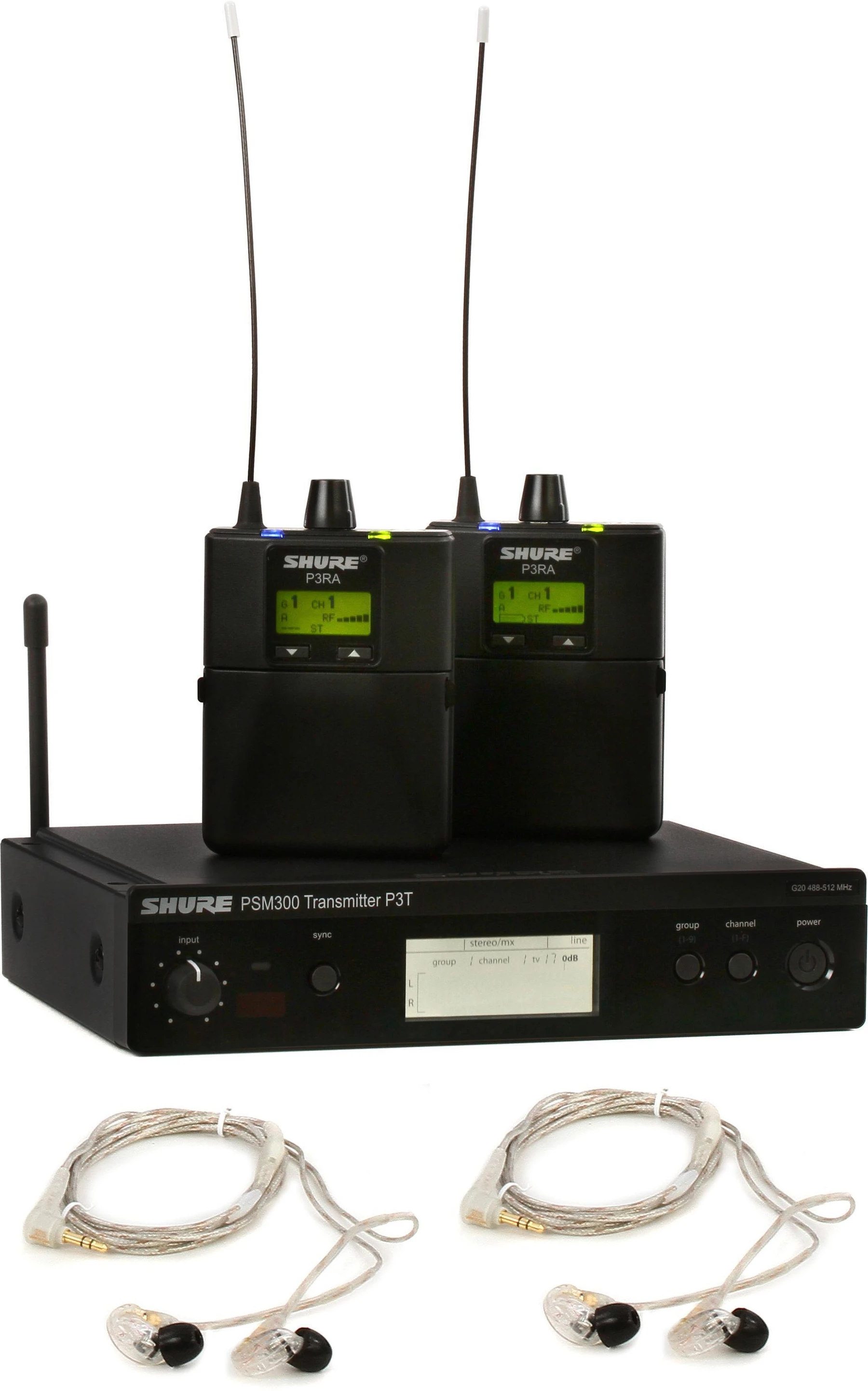 Shure PSM300 Twin Pack Pro P3TRA215TWP 无线入耳式监听系统 - G20 频段