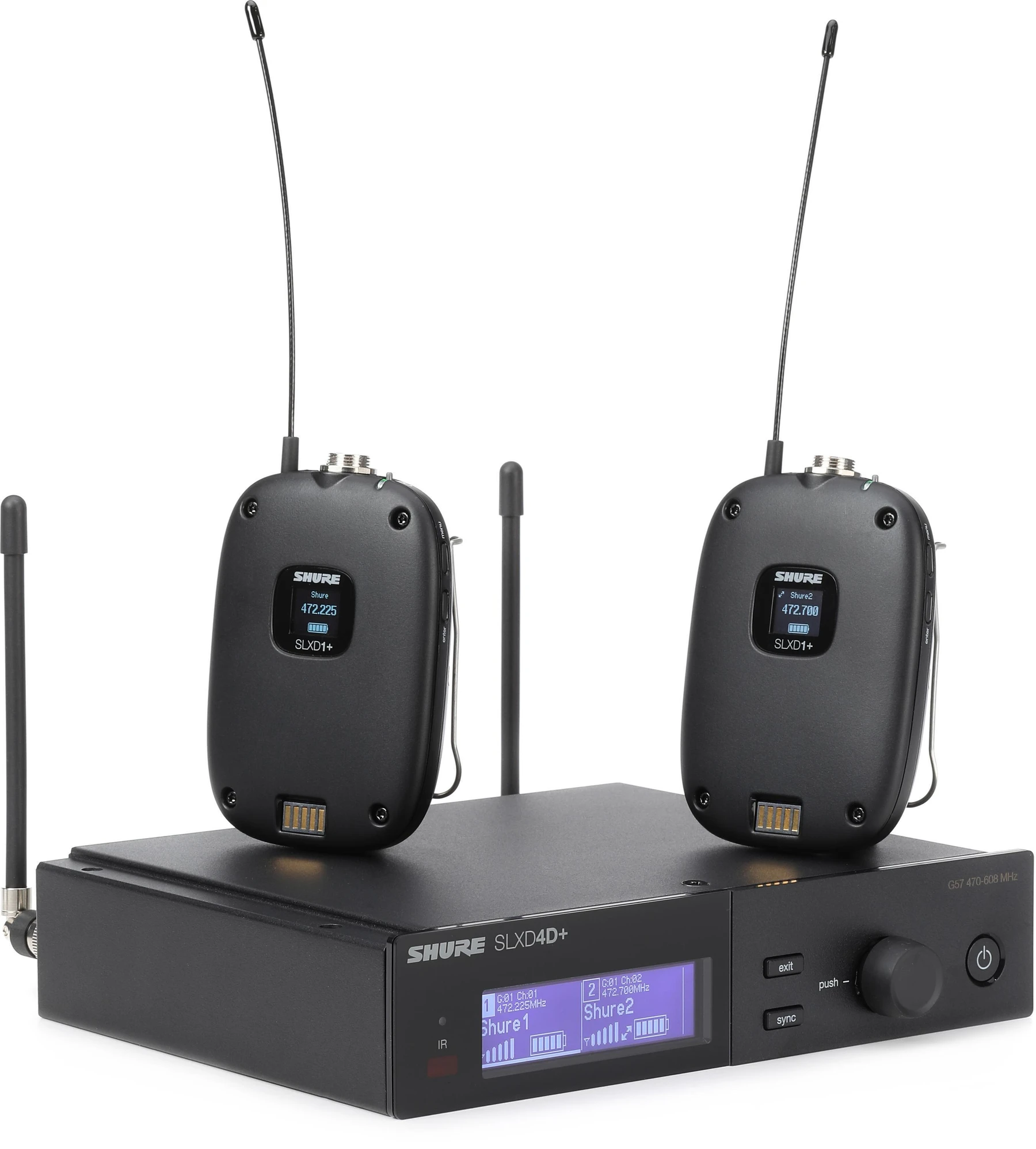 Shure SLXD14D+ 双无线腰包发射器系统 - G57 频段