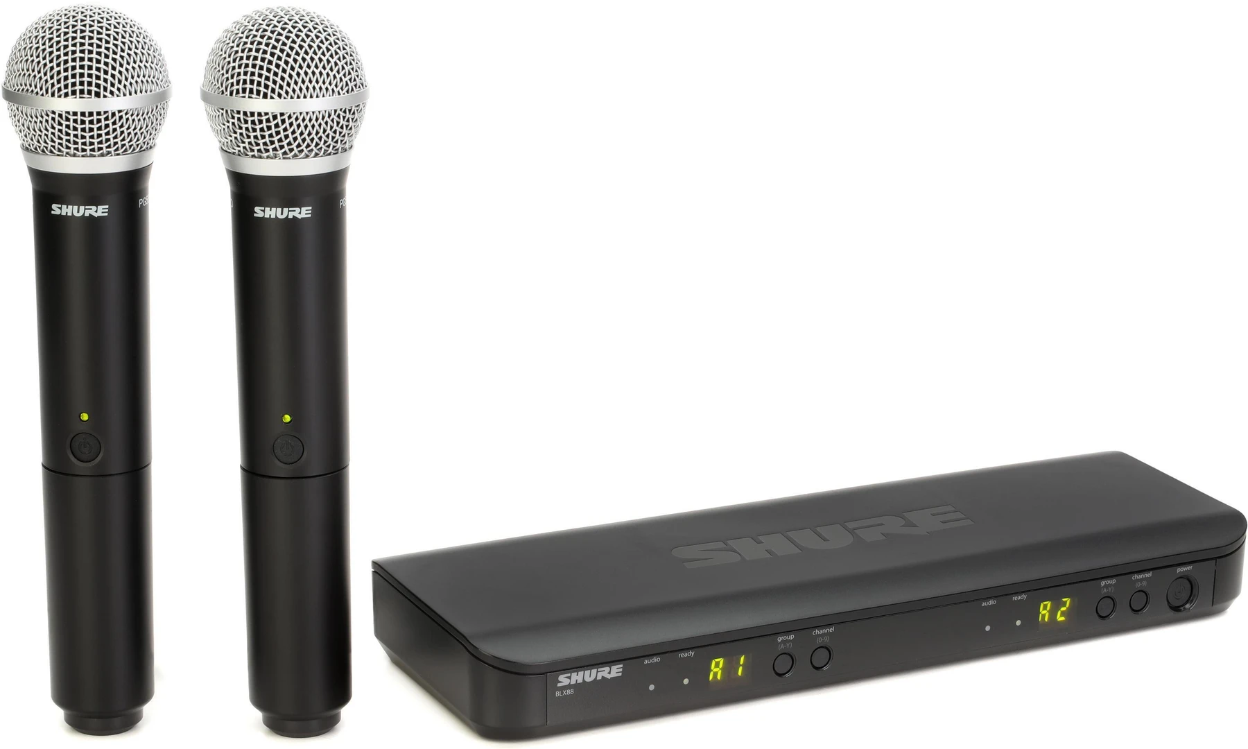 Shure BLX288/PG58 双通道无线手持麦克风系统 - H10 频段