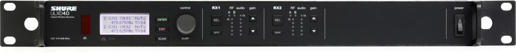 Shure ULXD4D 无线数字接收机 - G57 频段