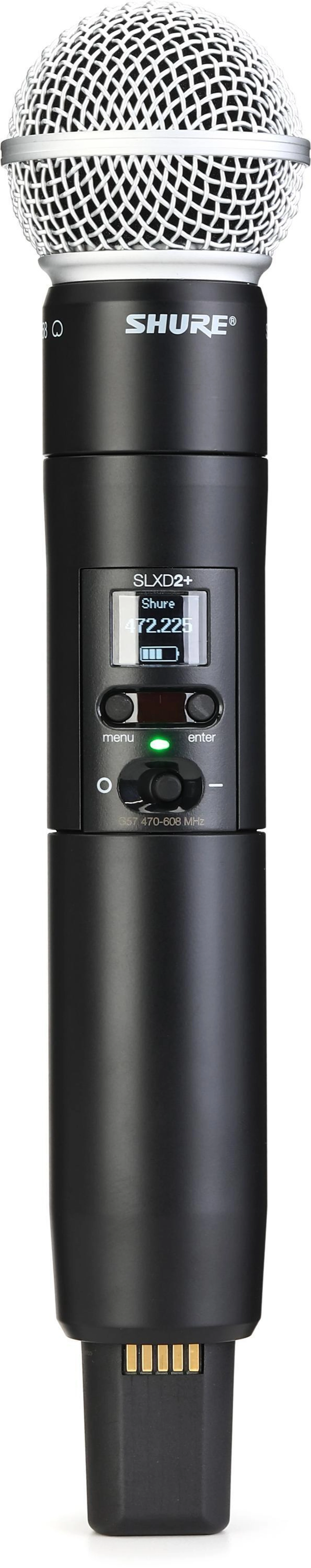 Shure SLXD2+ 配备 SM58 麦克风头的无线手持发射机 - G57 频段