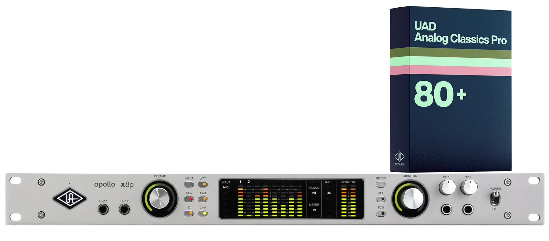 Universal Audio Apollo x8p 第二代 Essentials+ 雷雳音频接口－Unison Analog Classics Pro 套装