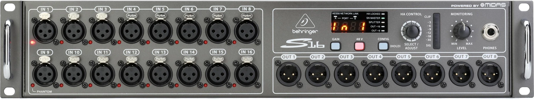 Behringer S16 16进8出数字舞台接口箱
