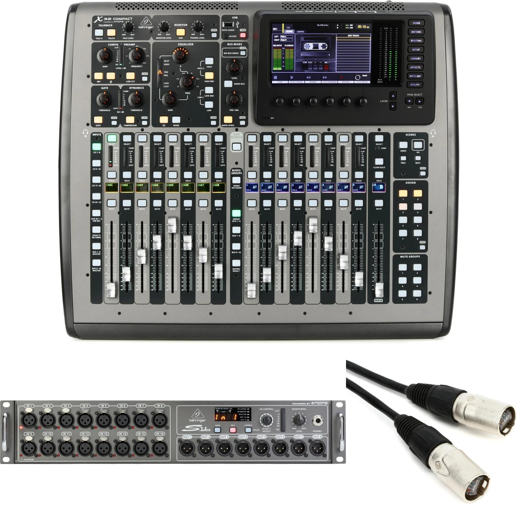 Behringer X32 Compact 调音台配 S16 舞台接口箱